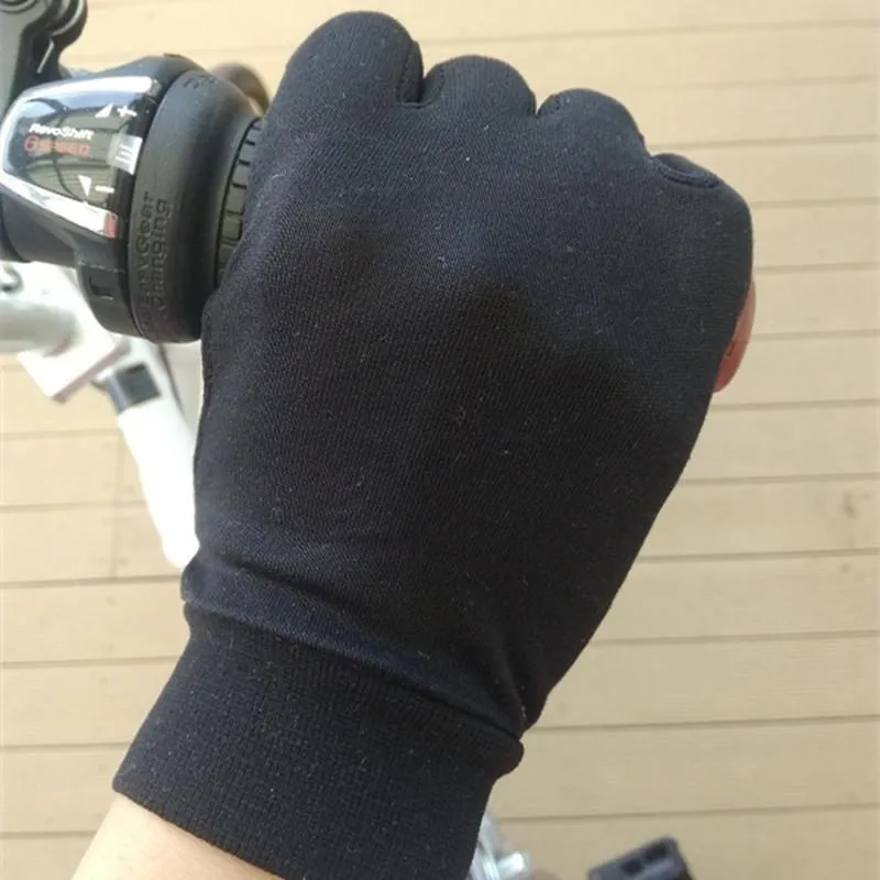 100% Silk Cycling gloves Men Women Unisex -SPOIL ME Black Sports Silk Gloves