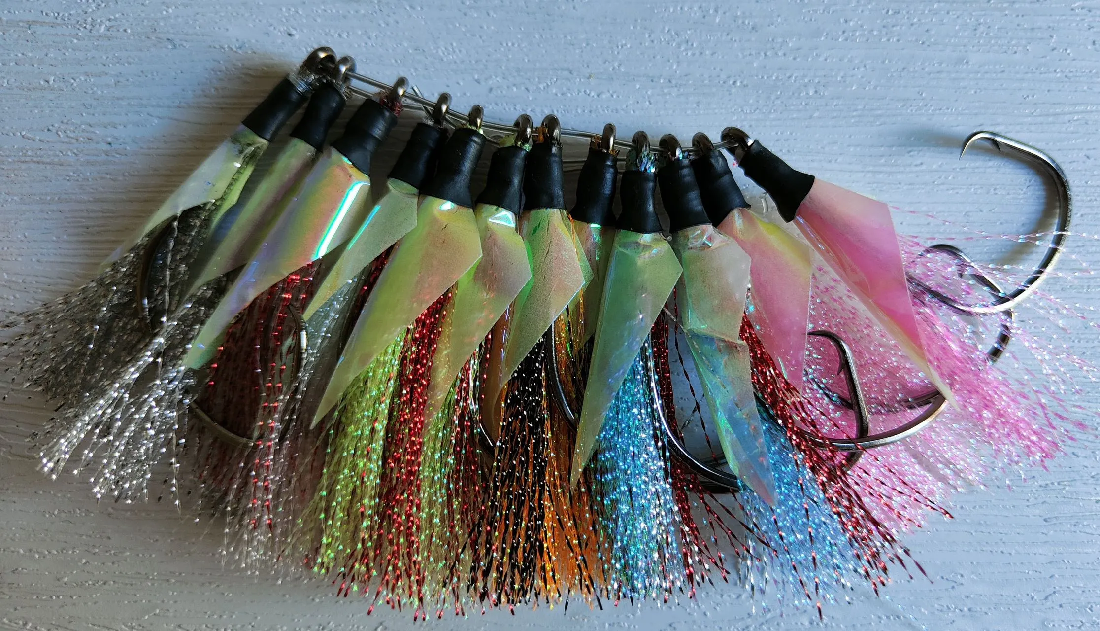 12pcs Reef DIY Sports Circle 8/0  Flasher Rigs 6 Colors