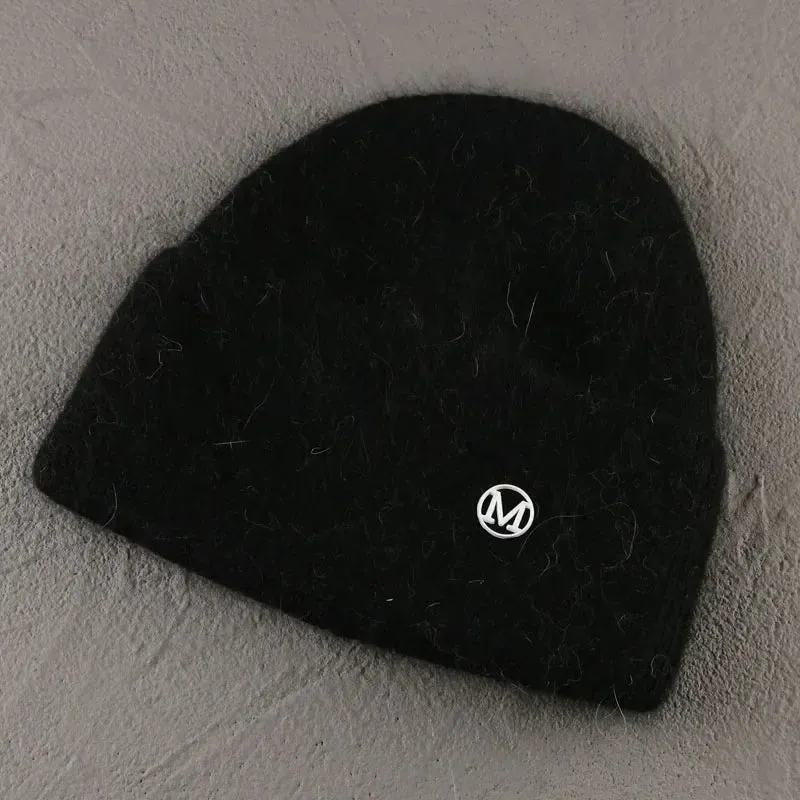 2024 Angora Winter Hat For Women Solid Color Real Rabbit Fur Beanies Woman Soft Knitted Bonnet Female Warm Ski Skullies Beanies