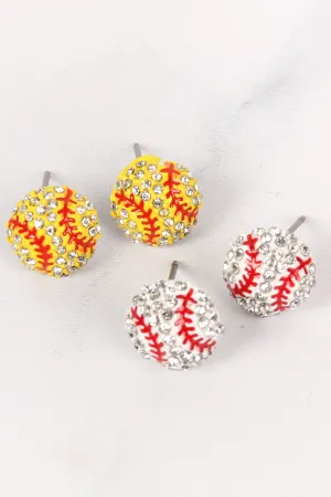 25720 - SOFTBALL SPORTS CHARM STUD EARRINGS