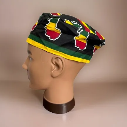 Africa Map Print Kufi Hat