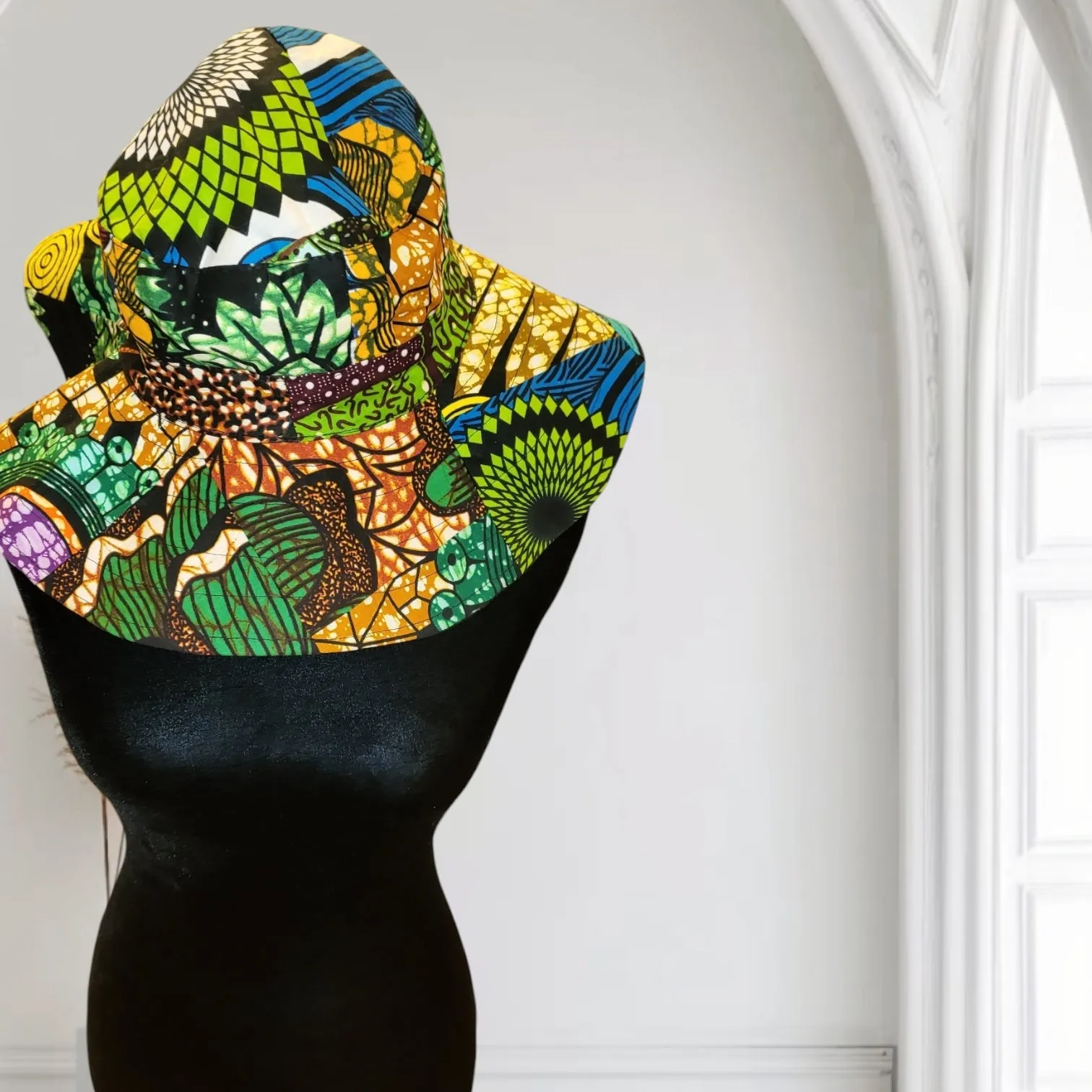 African Fabric Sun Hat | Geri's Bluffing Boutique