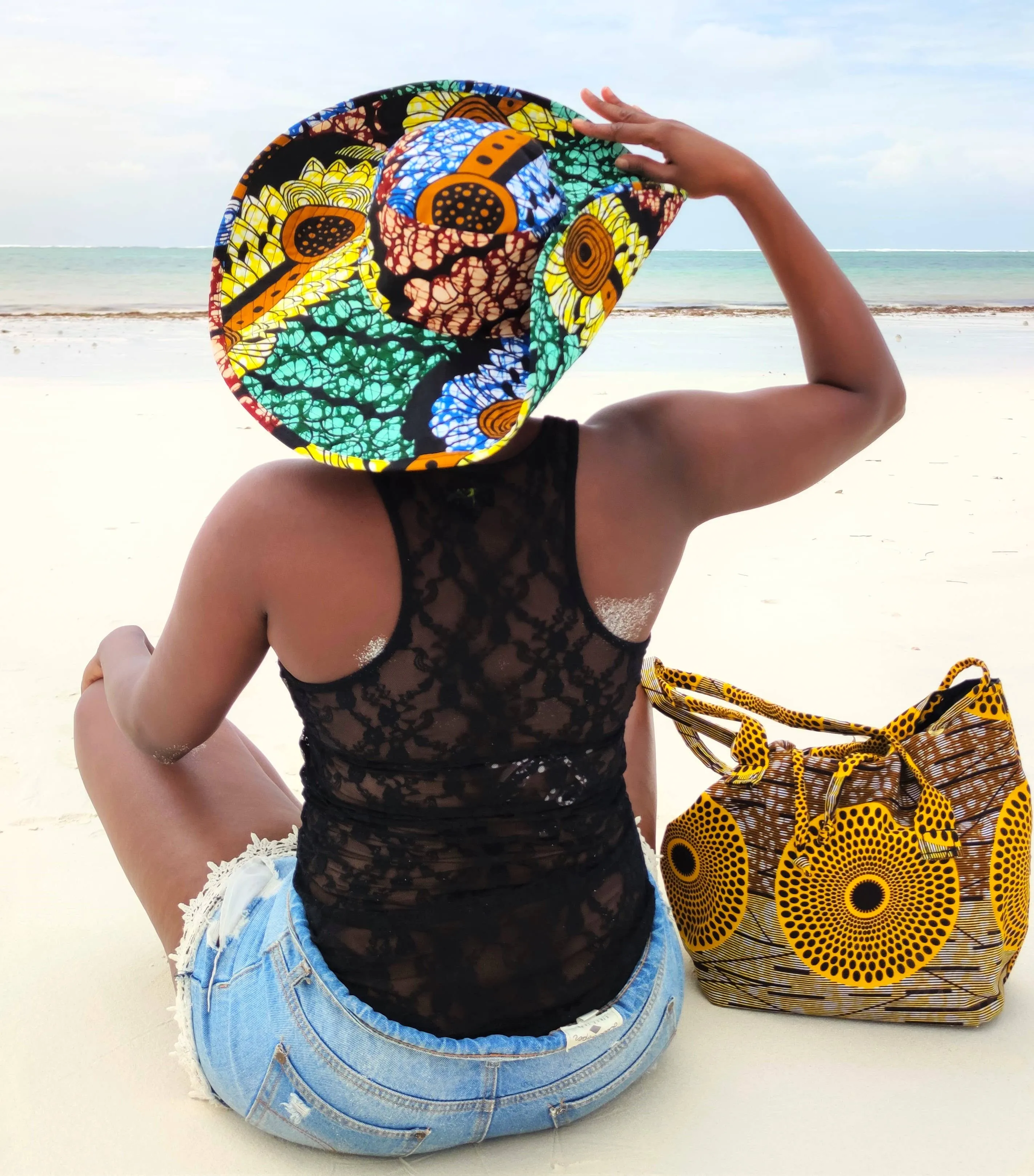 African Fabric Sun Hat | Geri's Bluffing Boutique