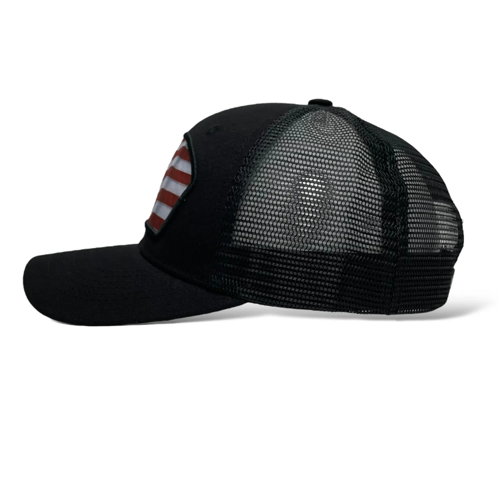 American Flag Patch Trucker Snapback Hat
