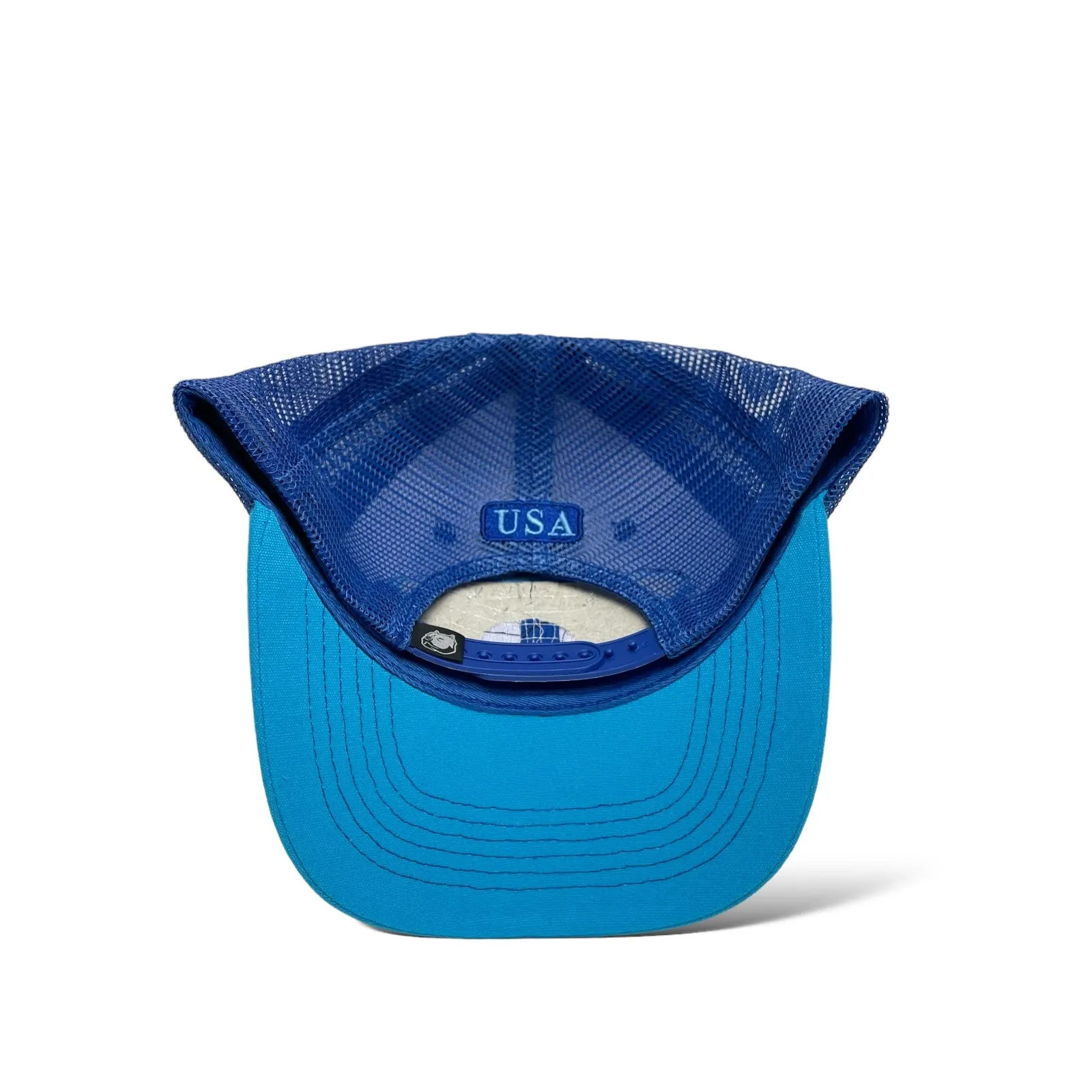 American Flag Trucker Snapback Cap – Blue, curved brim, Unisex