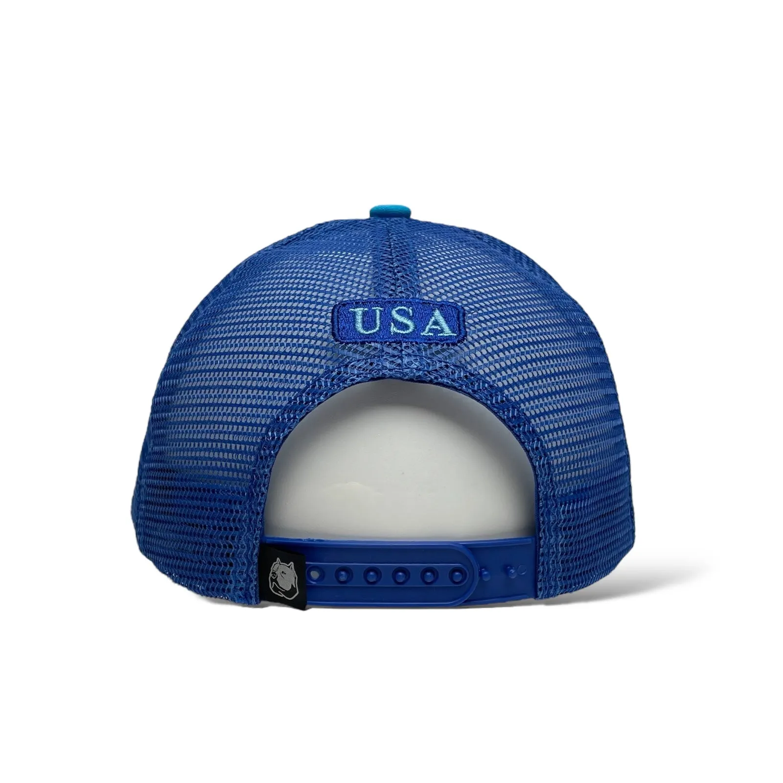American Flag Trucker Snapback Cap – Blue, curved brim, Unisex