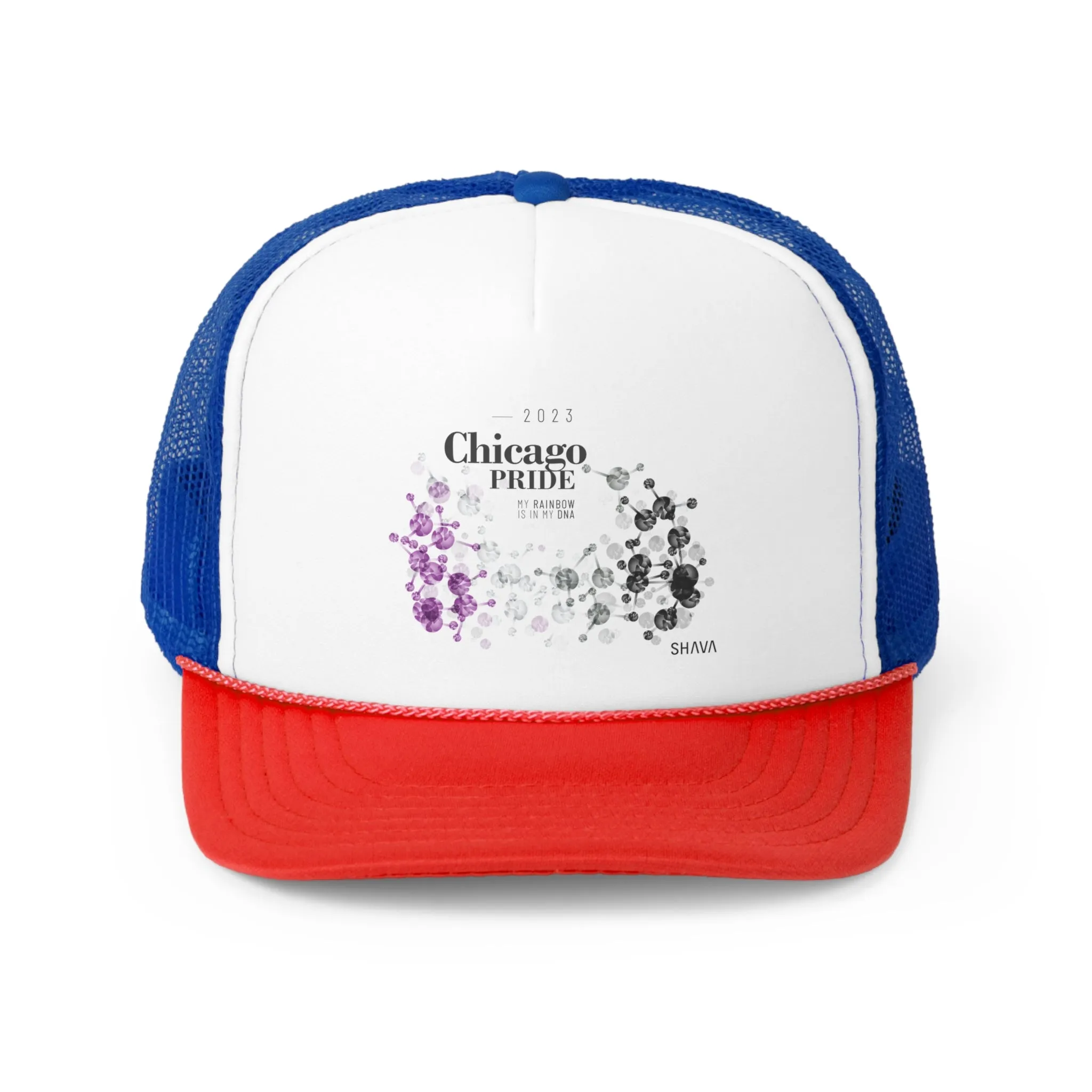Asexual Flag Trucker Caps Chicago Pride - My Rainbow is In My DNA
