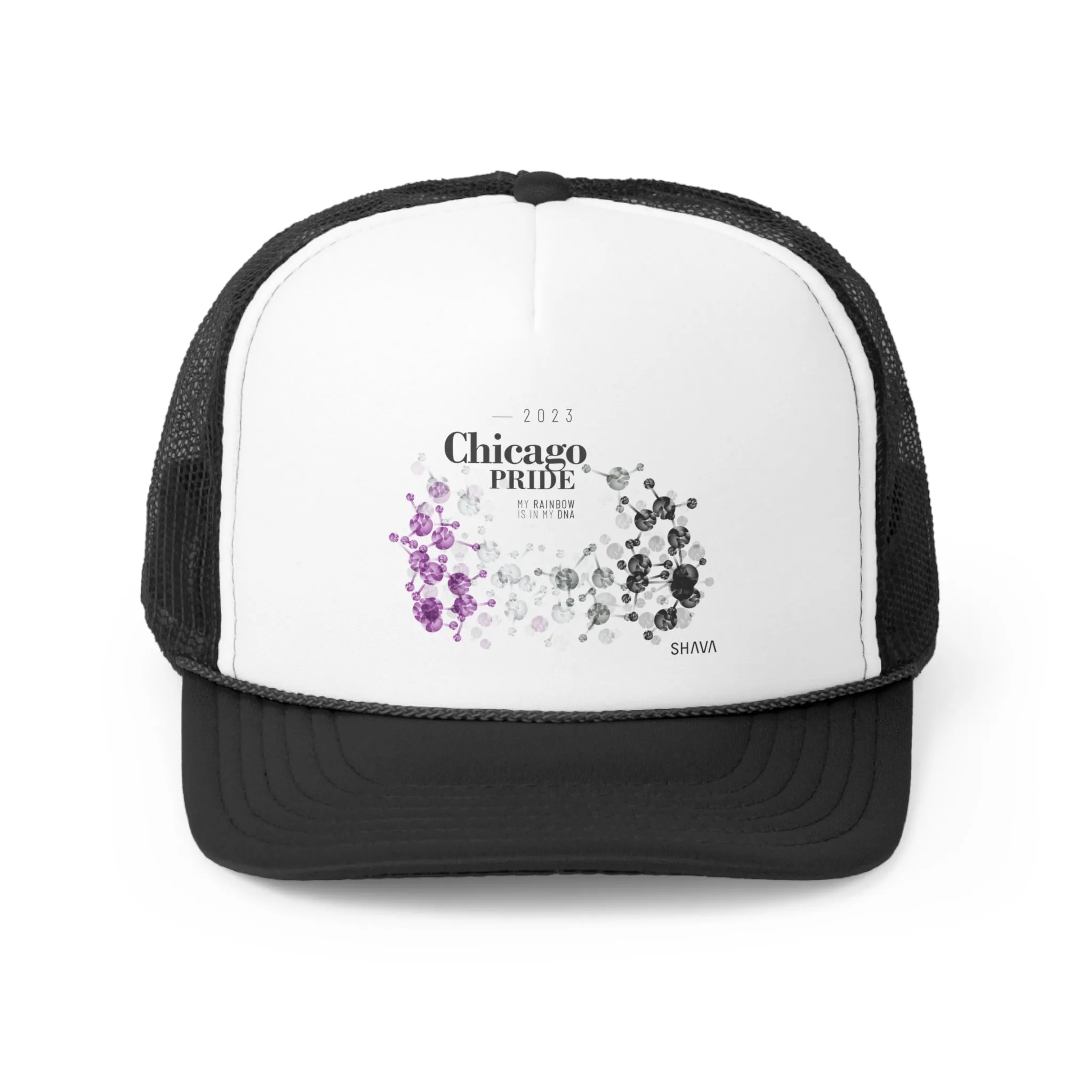 Asexual Flag Trucker Caps Chicago Pride - My Rainbow is In My DNA