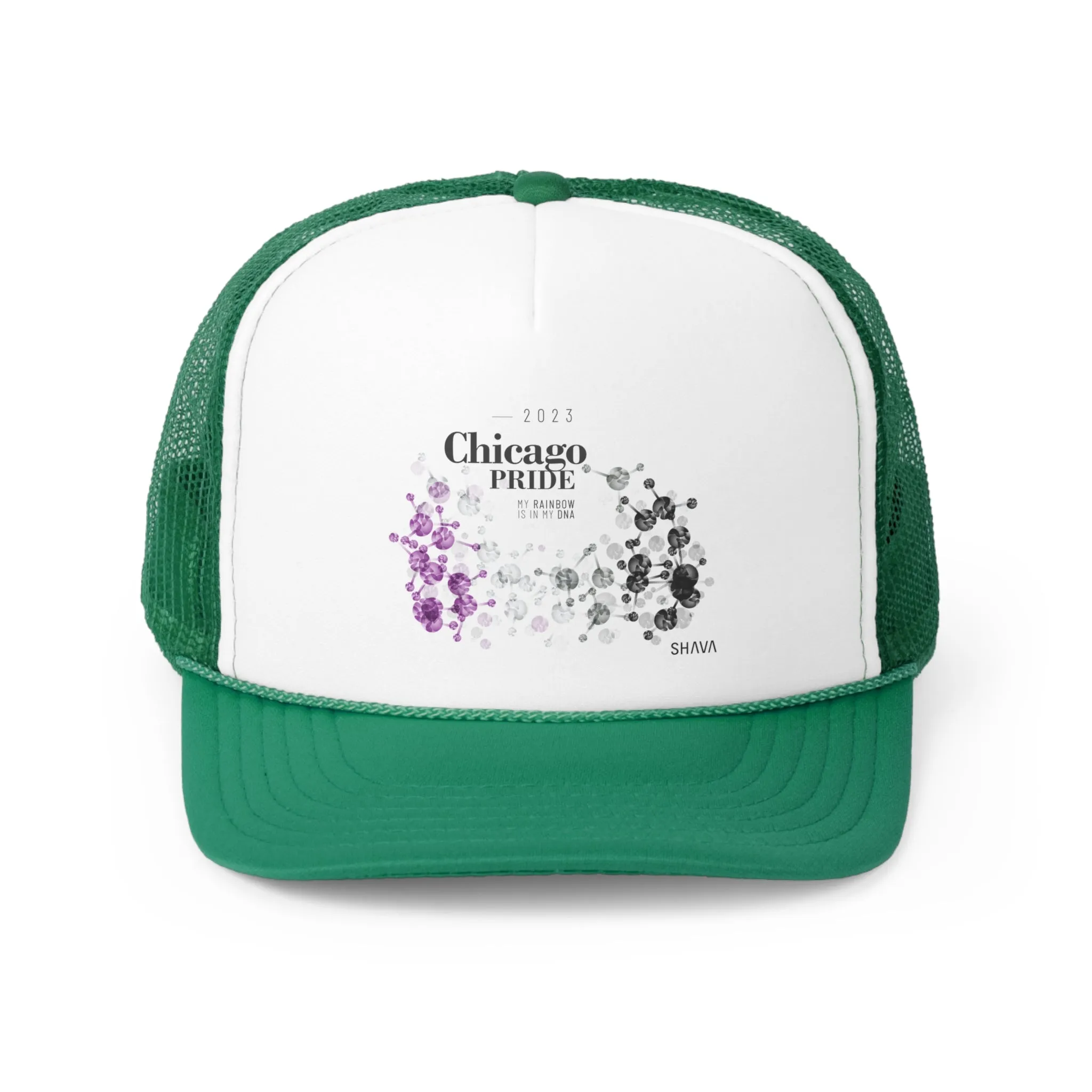Asexual Flag Trucker Caps Chicago Pride - My Rainbow is In My DNA