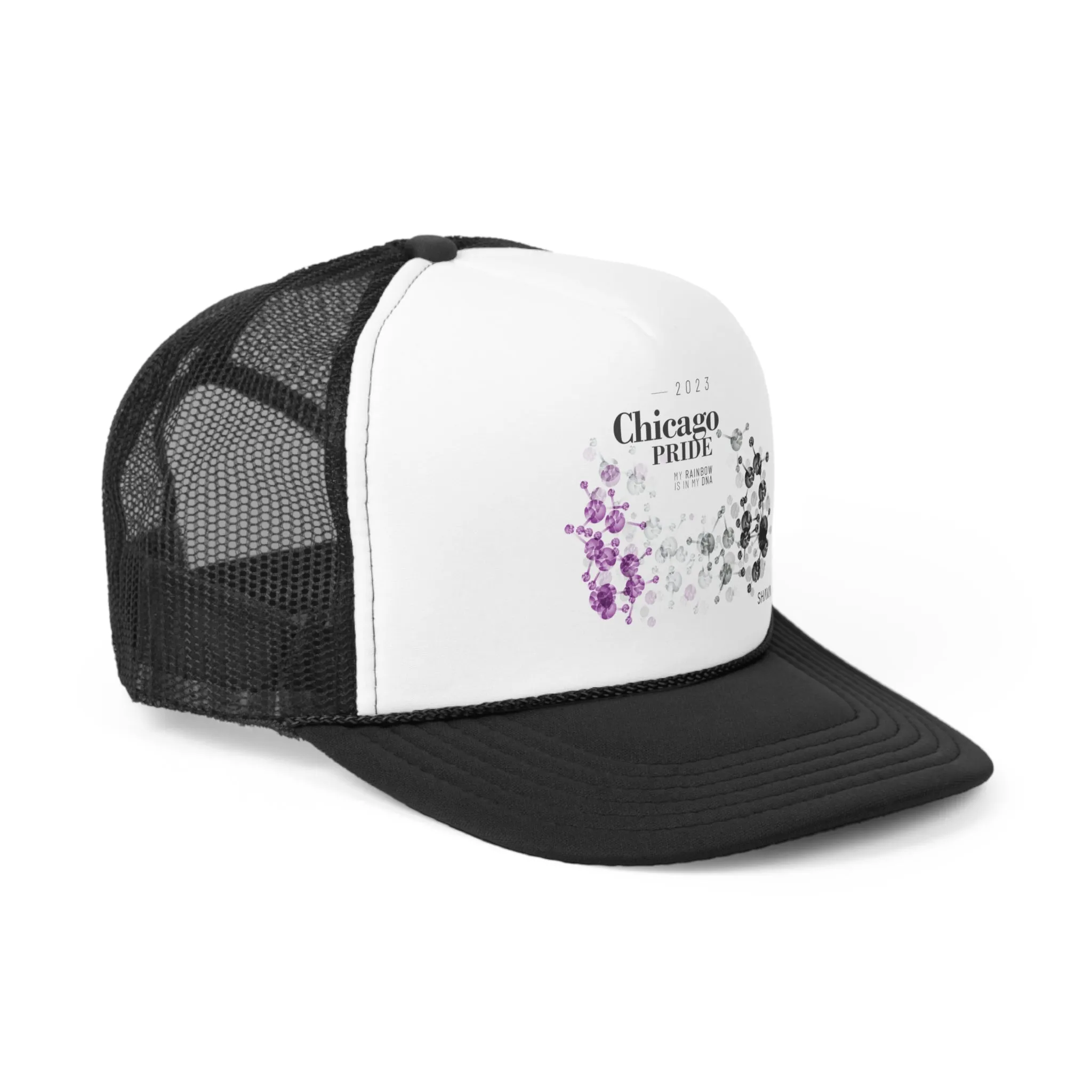 Asexual Flag Trucker Caps Chicago Pride - My Rainbow is In My DNA