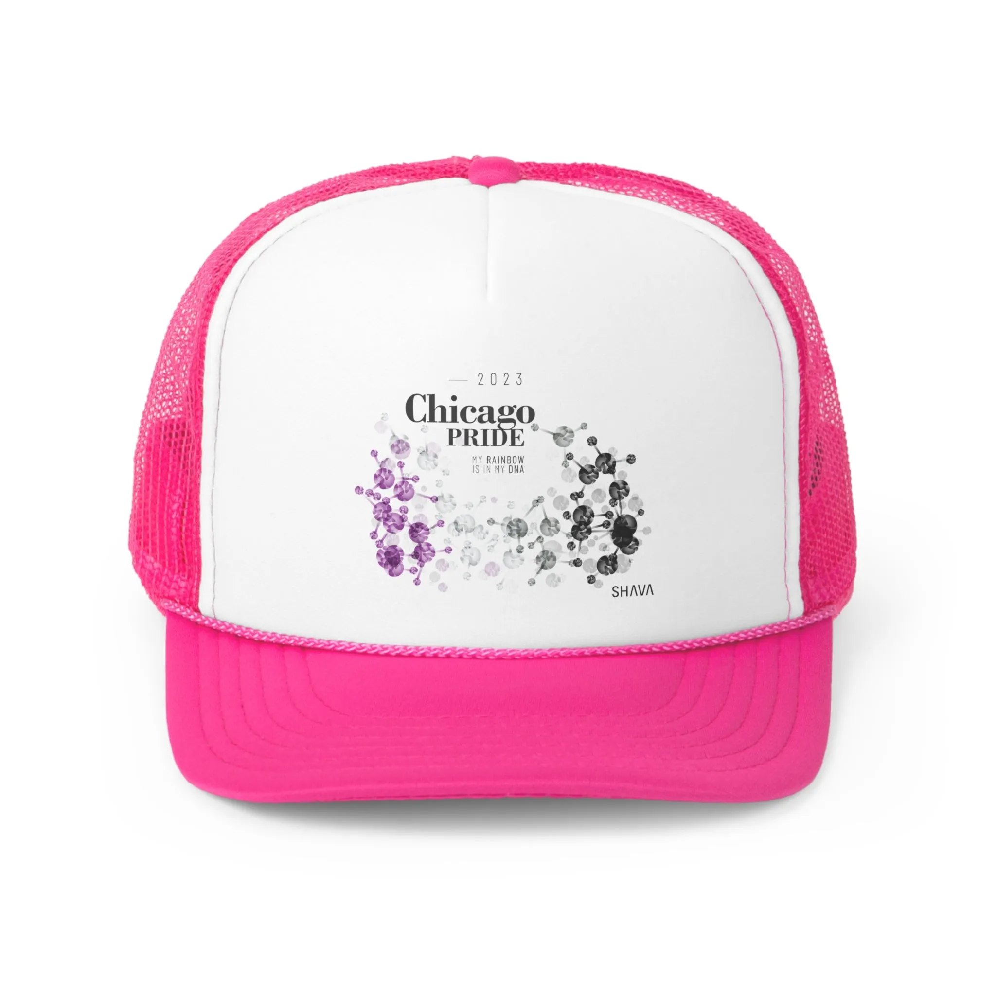 Asexual Flag Trucker Caps Chicago Pride - My Rainbow is In My DNA