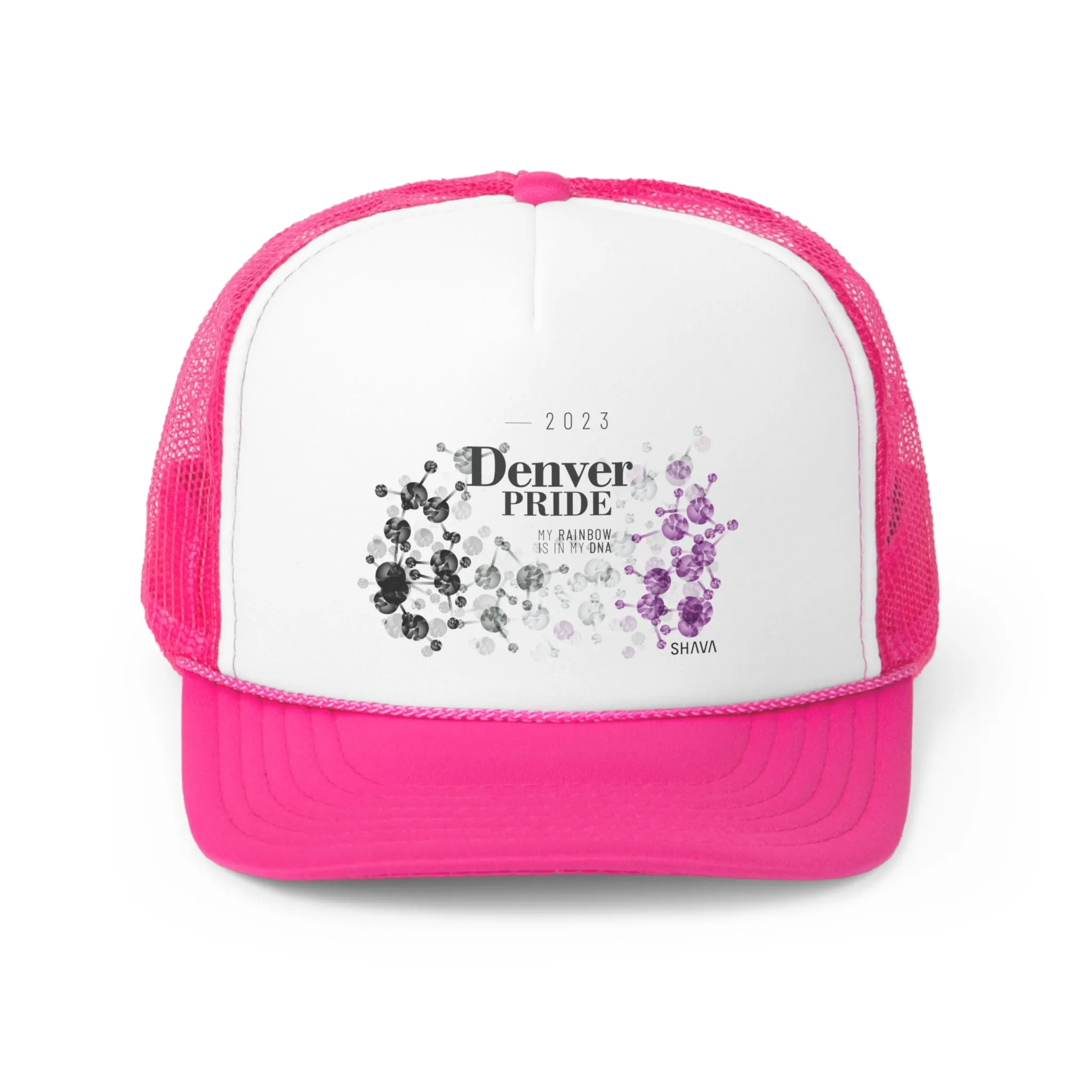 Asexual Flag Trucker Caps Denver Pride - My Rainbow is In My DNA