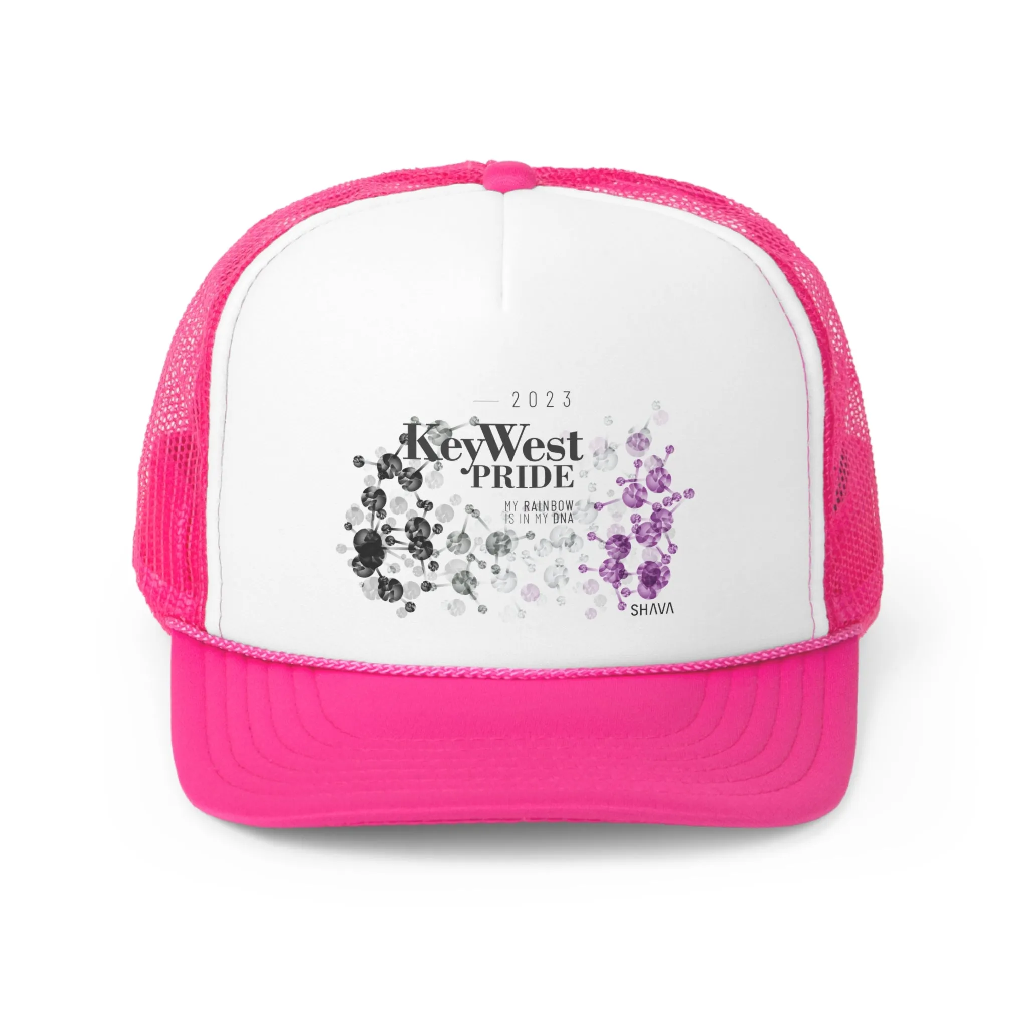 Asexual Flag Trucker Caps Key West Pride - My Rainbow is In My DNA