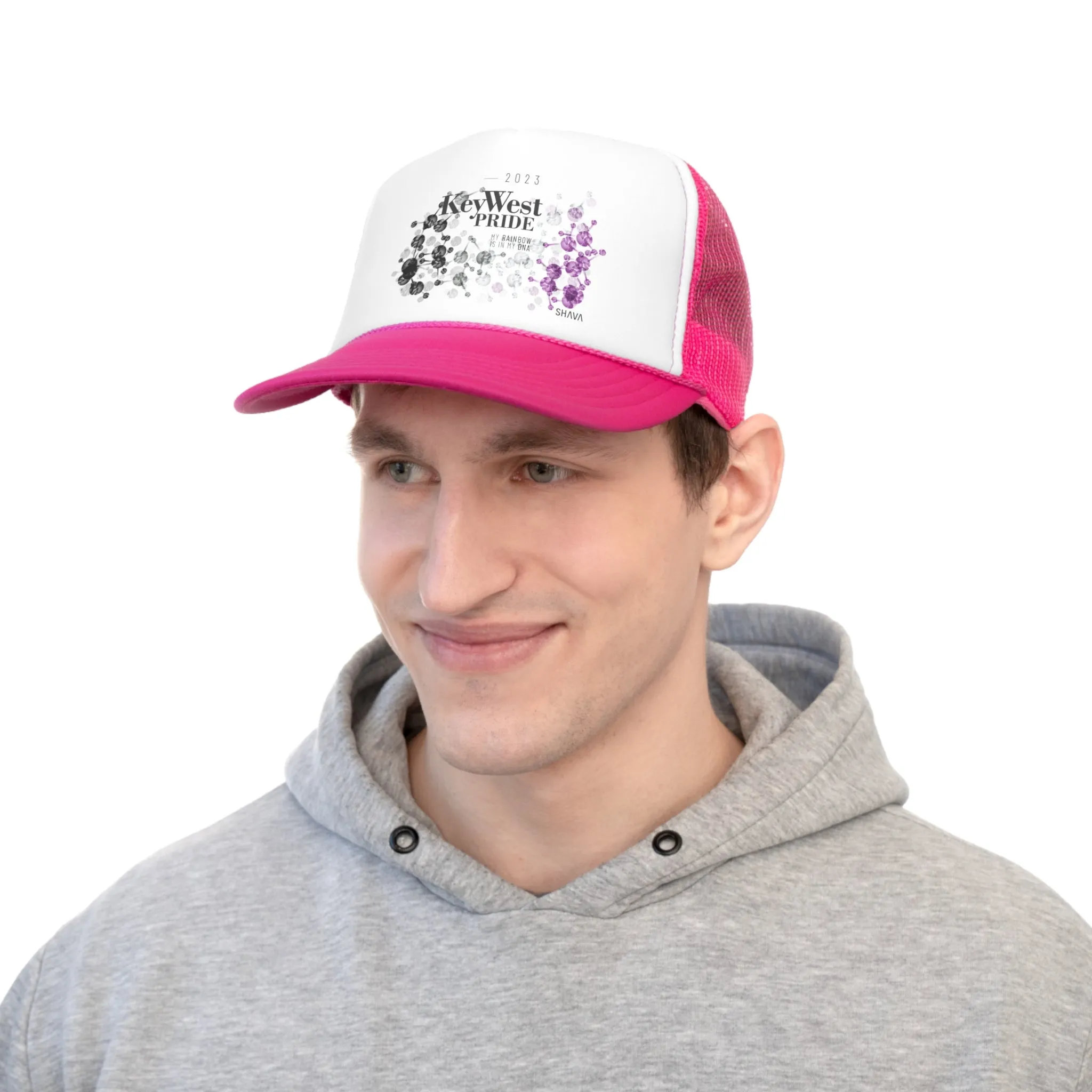 Asexual Flag Trucker Caps Key West Pride - My Rainbow is In My DNA