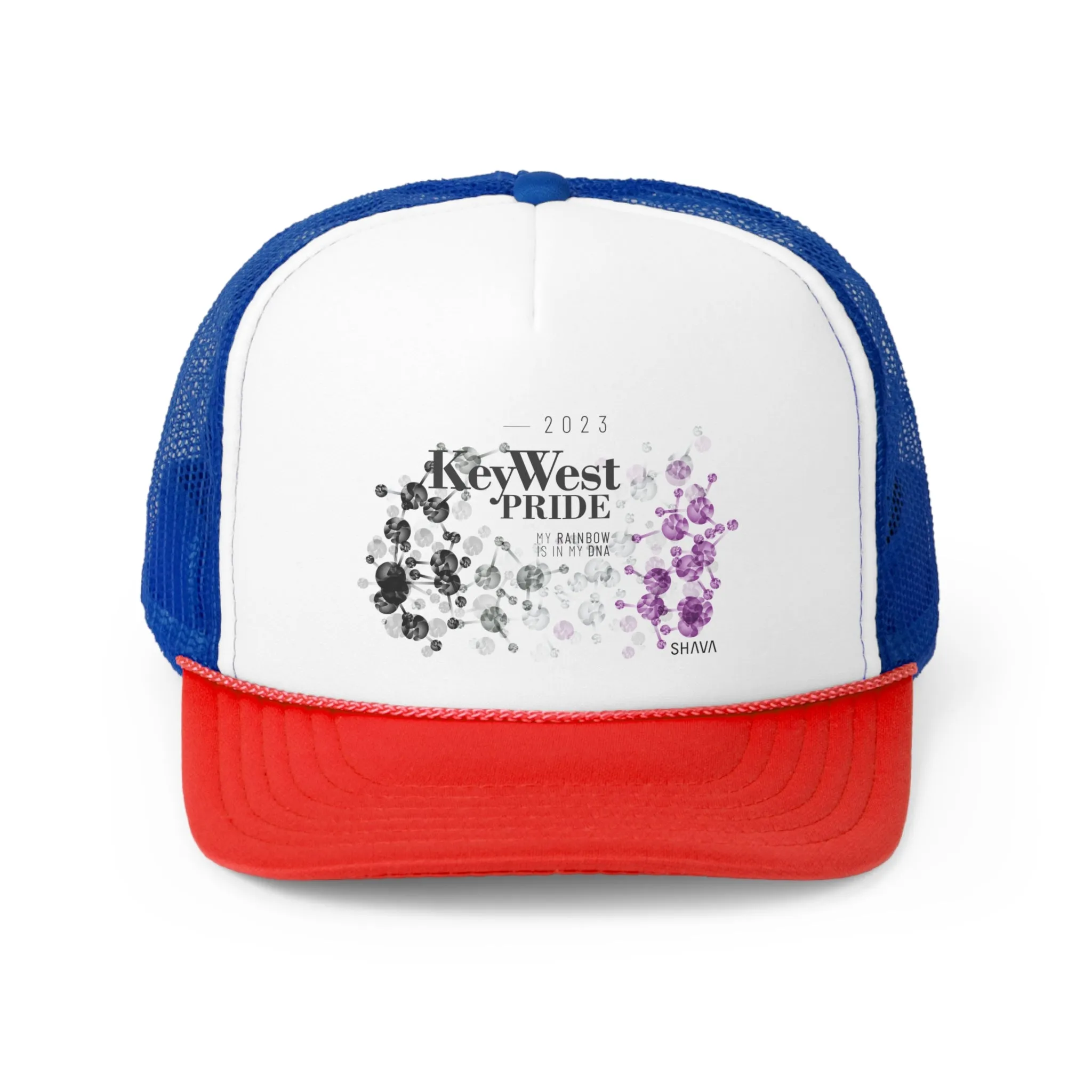 Asexual Flag Trucker Caps Key West Pride - My Rainbow is In My DNA