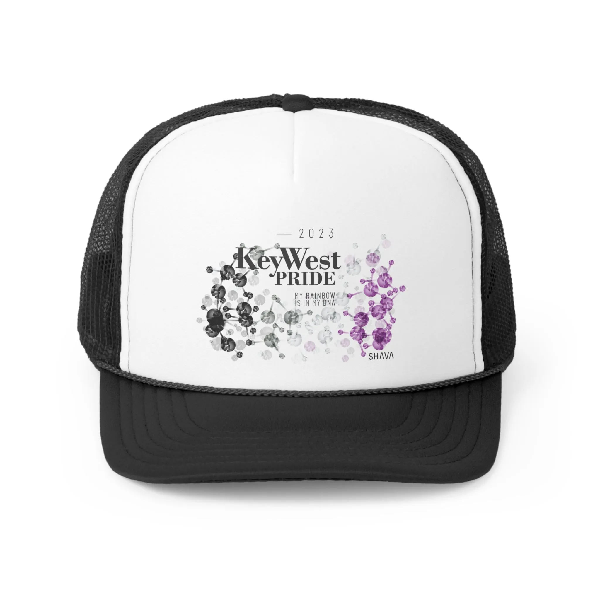 Asexual Flag Trucker Caps Key West Pride - My Rainbow is In My DNA