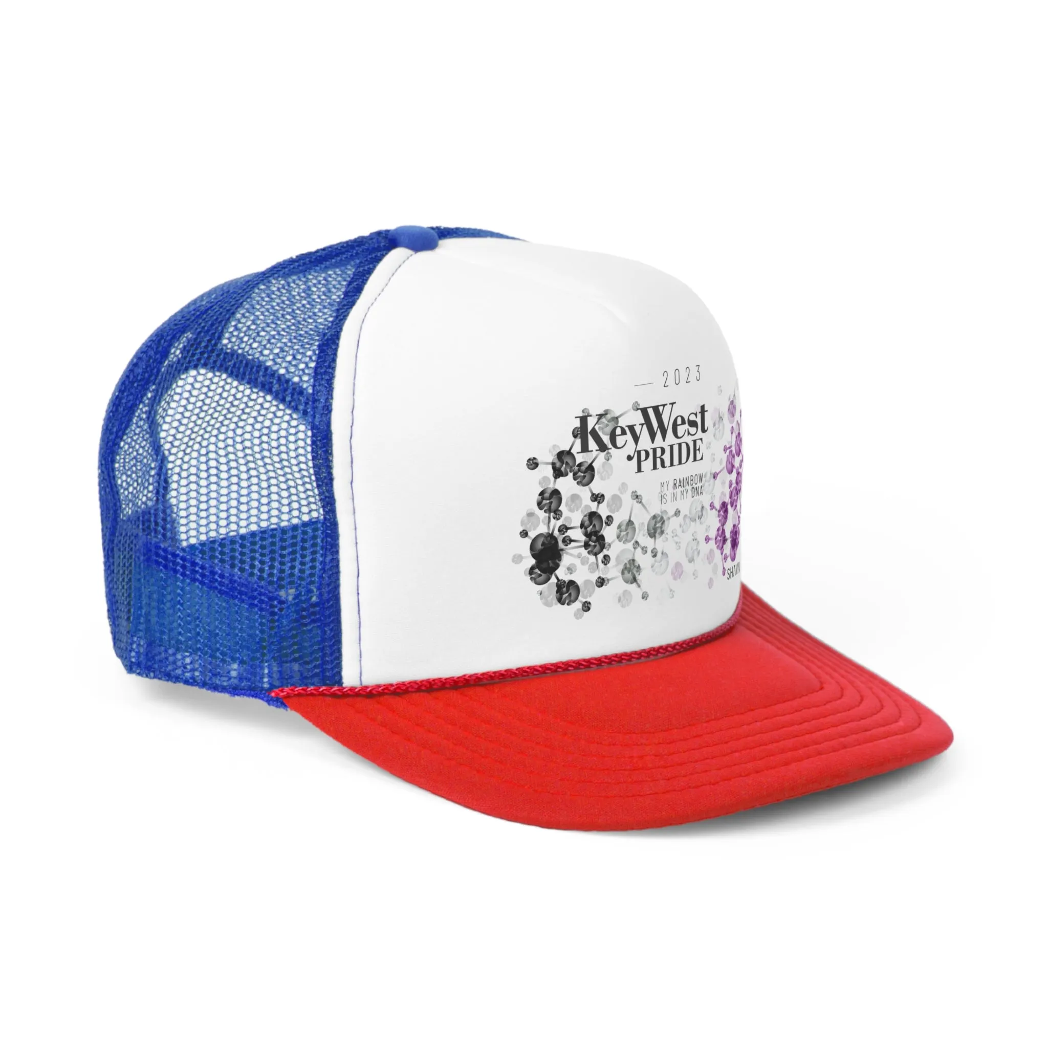 Asexual Flag Trucker Caps Key West Pride - My Rainbow is In My DNA