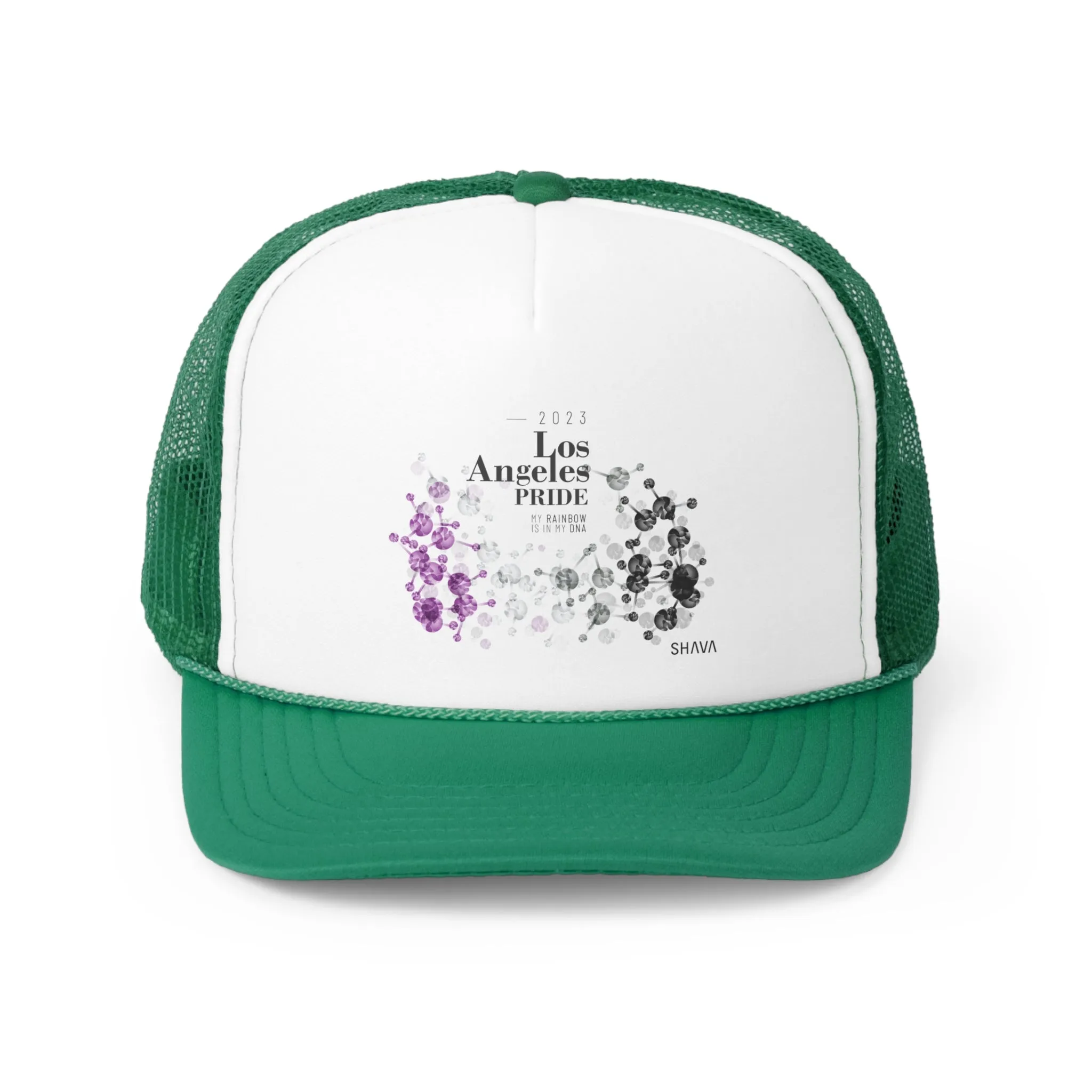 Asexual Flag Trucker Caps Los Angeles Pride - My Rainbow is In My DNA