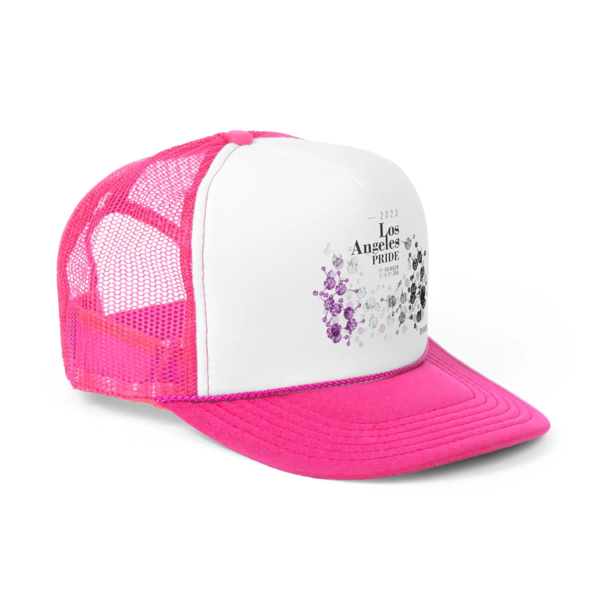 Asexual Flag Trucker Caps Los Angeles Pride - My Rainbow is In My DNA