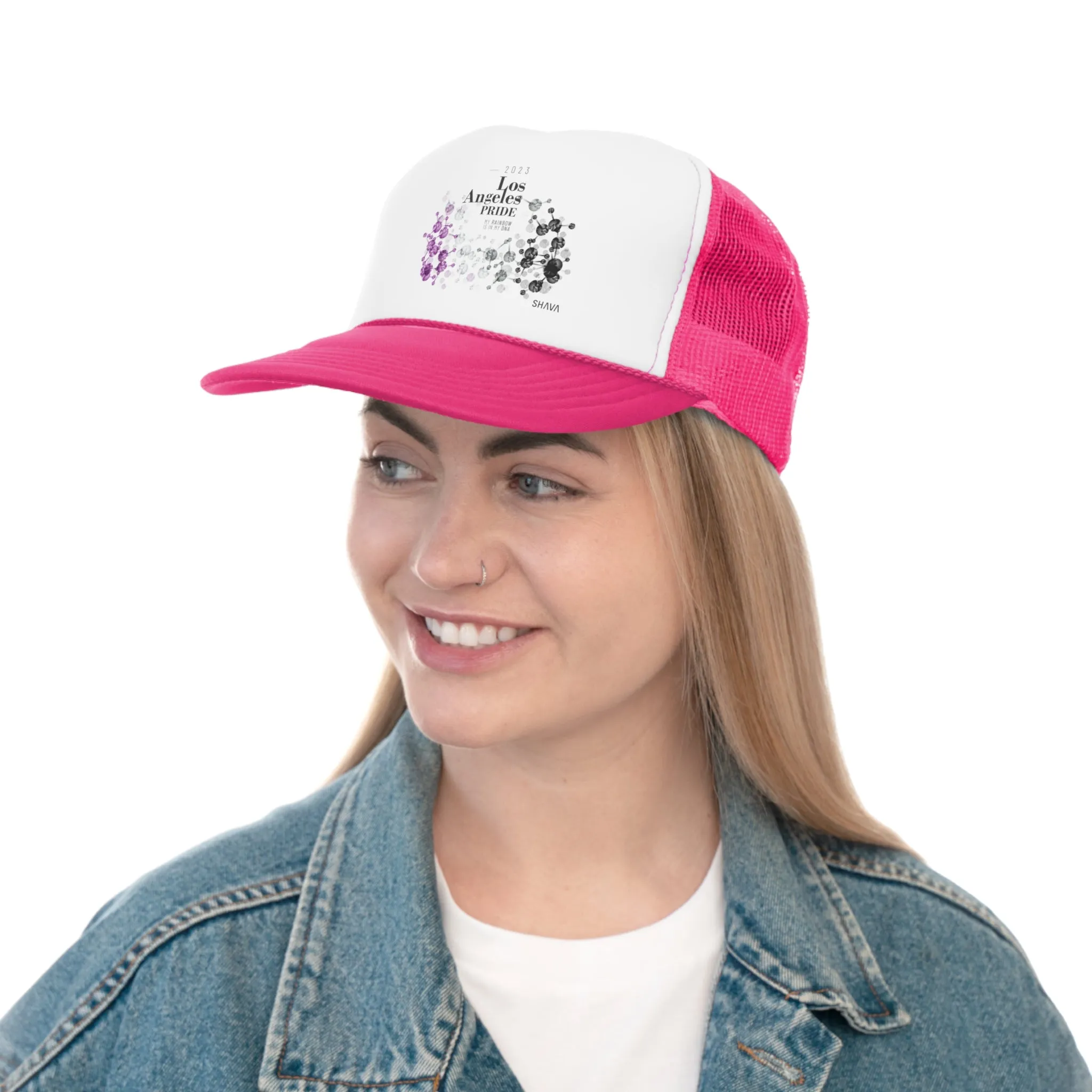 Asexual Flag Trucker Caps Los Angeles Pride - My Rainbow is In My DNA