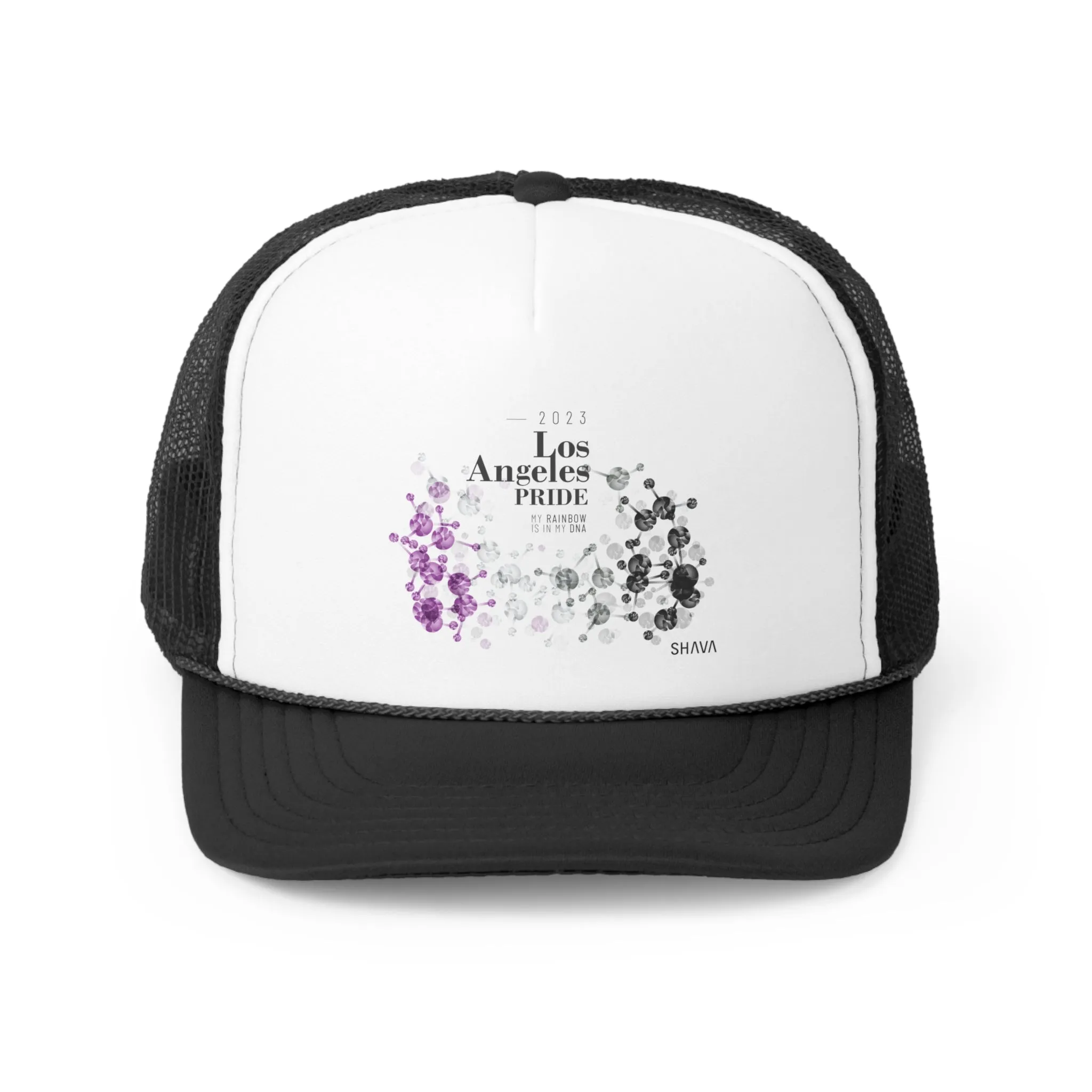 Asexual Flag Trucker Caps Los Angeles Pride - My Rainbow is In My DNA