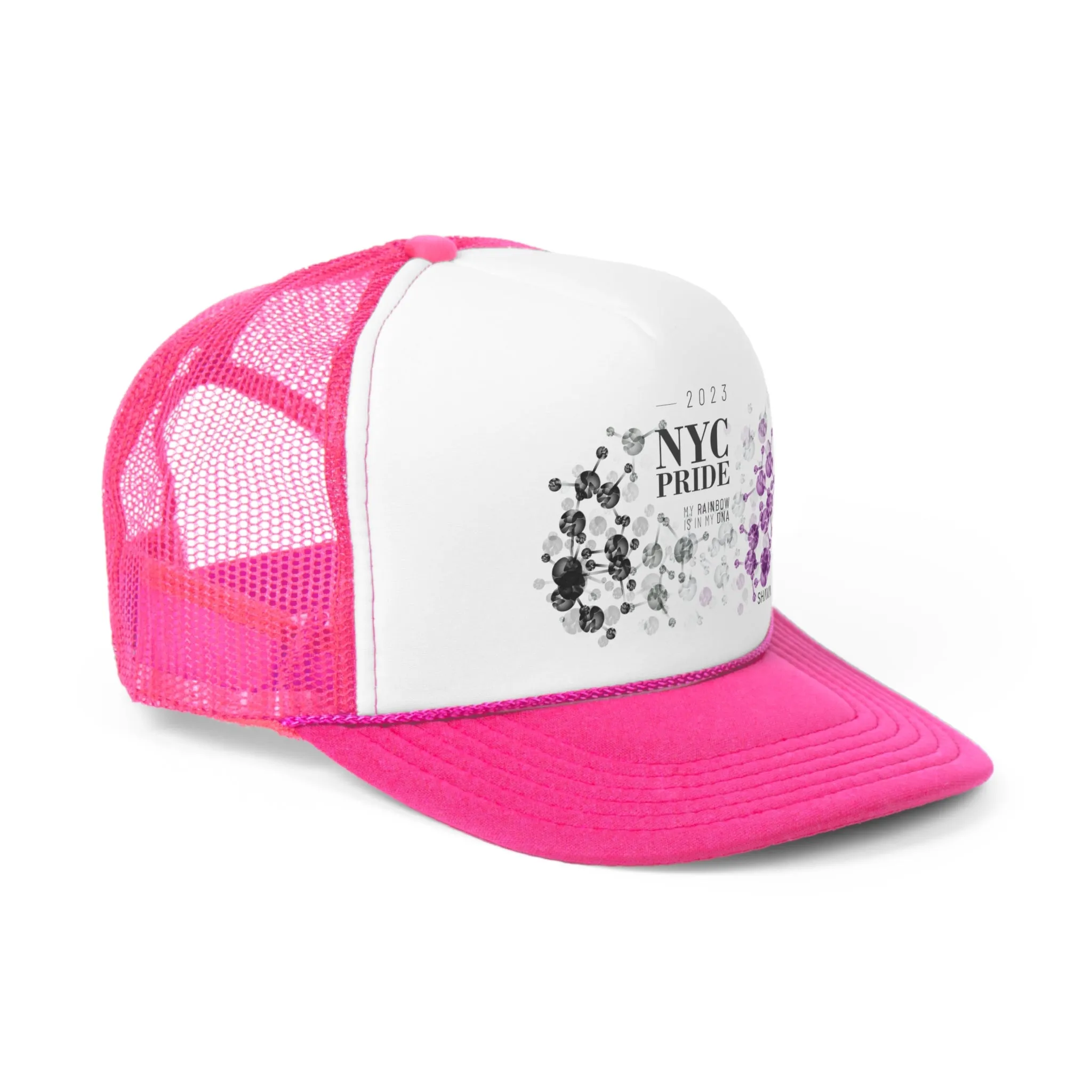 Asexual Flag Trucker Caps NYC Pride - My Rainbow is In My DNA