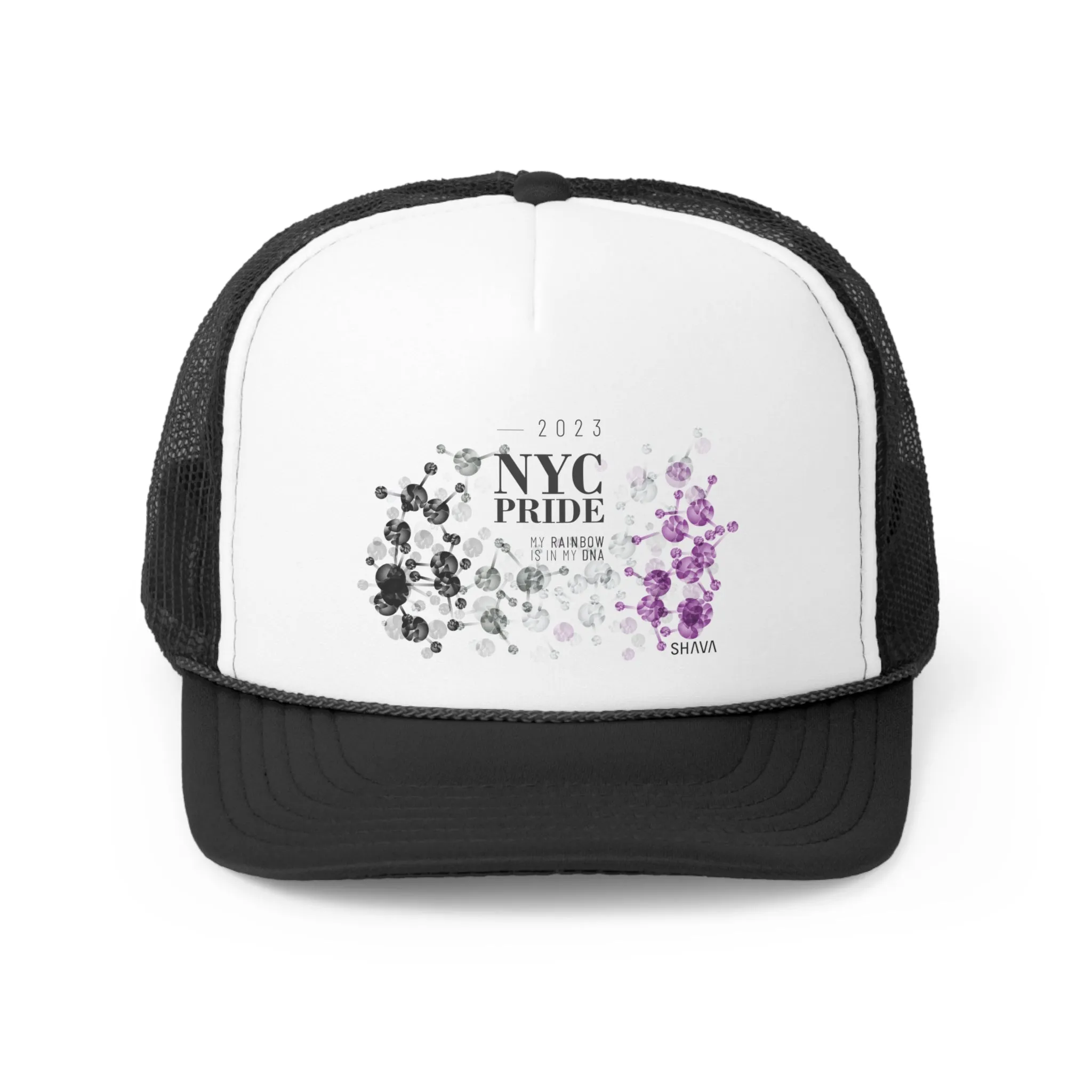 Asexual Flag Trucker Caps NYC Pride - My Rainbow is In My DNA
