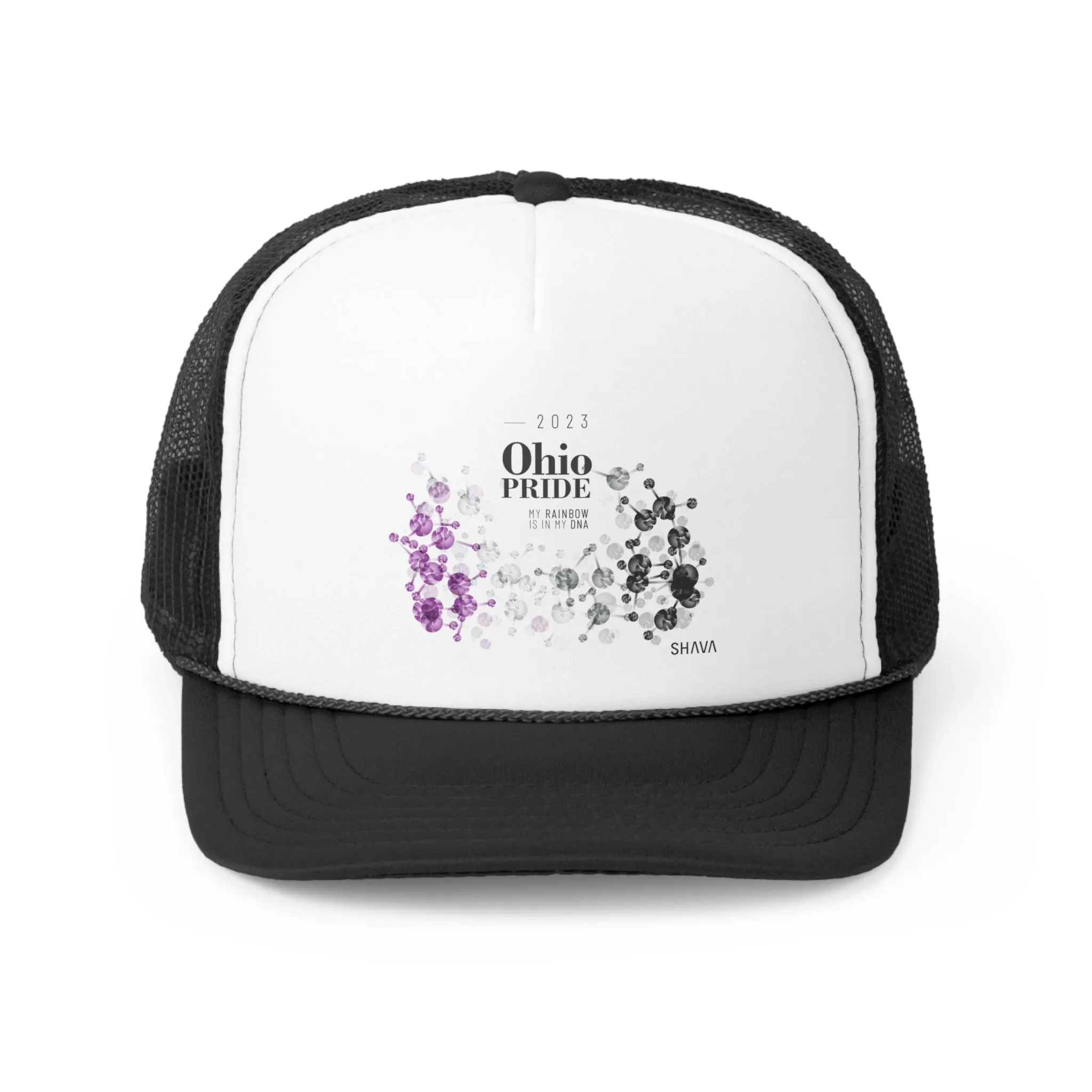 Asexual Flag Trucker Caps Ohio Pride - My Rainbow is In My DNA