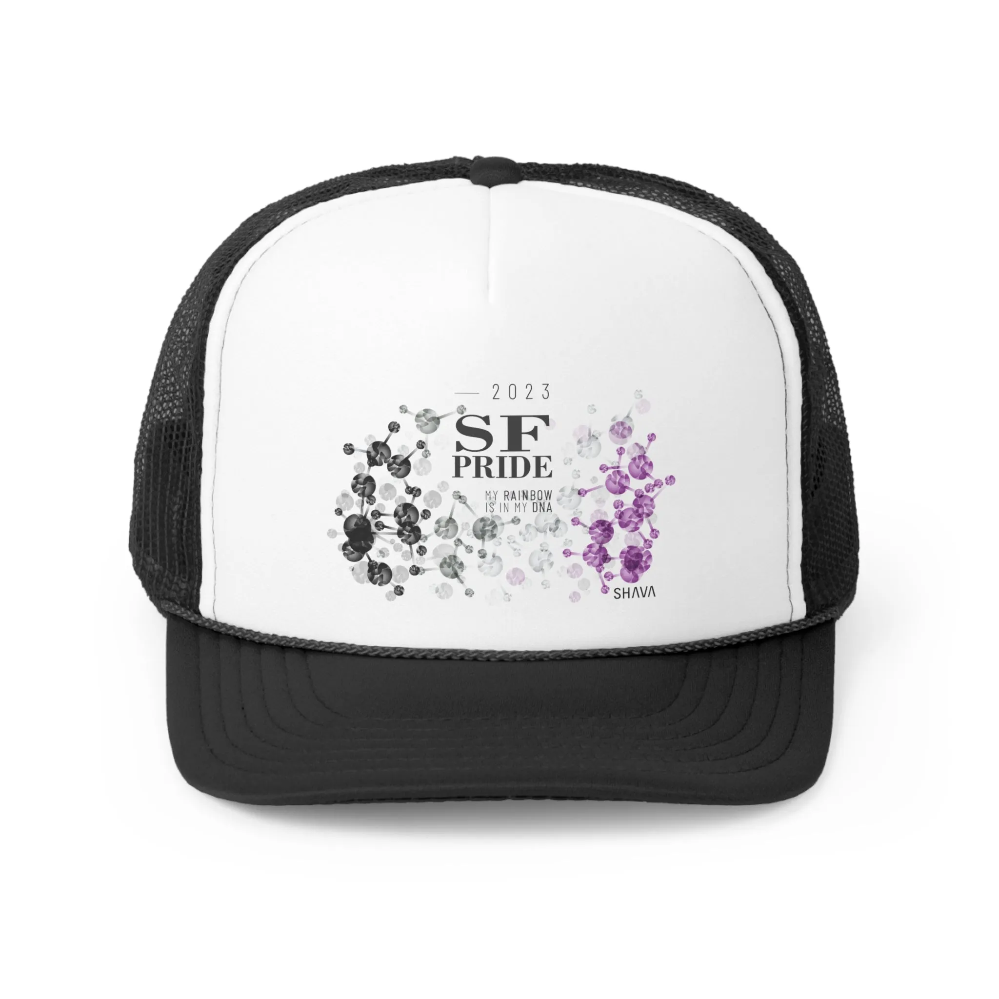 Asexual Flag Trucker Caps San Francisco Pride - My Rainbow is In My DNA