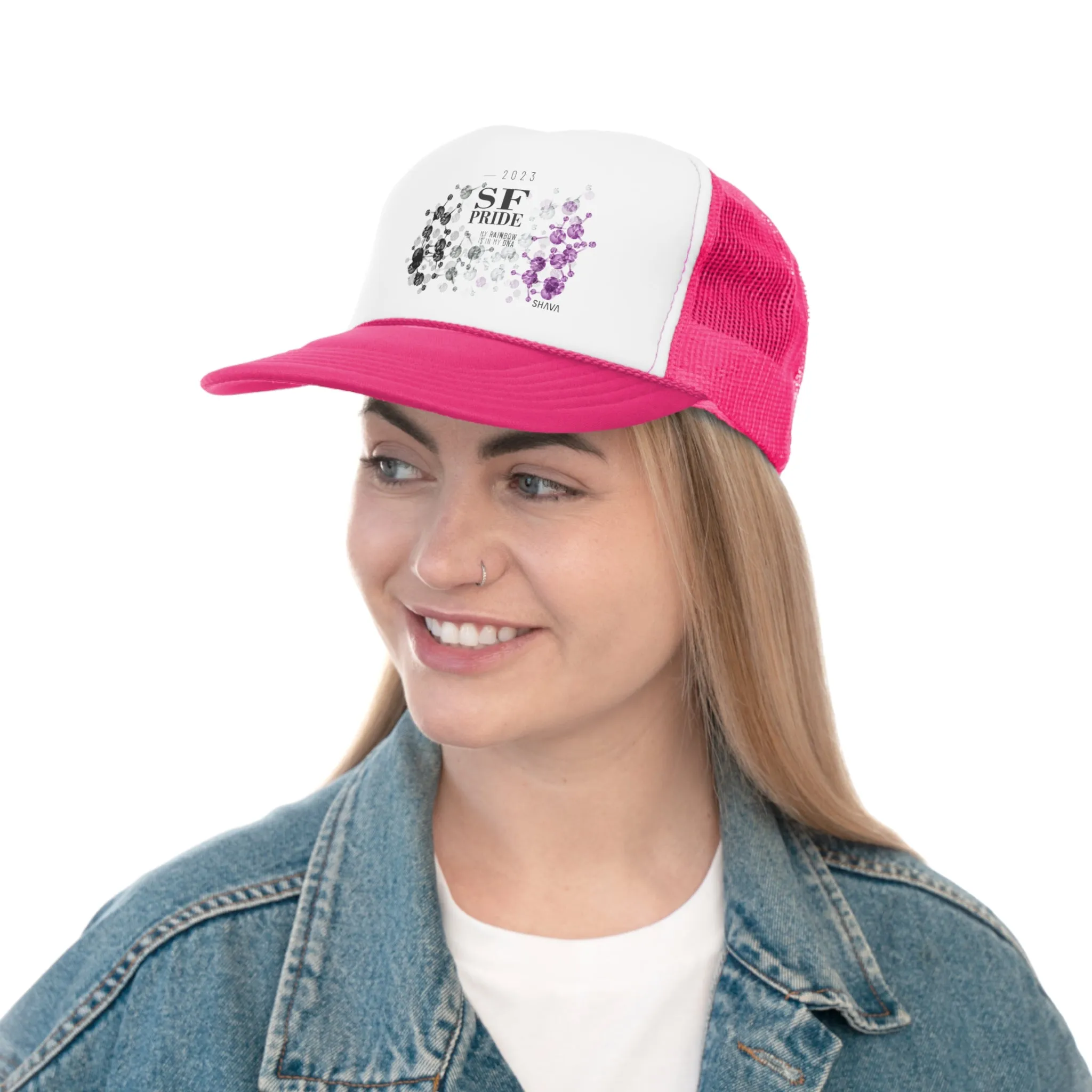 Asexual Flag Trucker Caps San Francisco Pride - My Rainbow is In My DNA