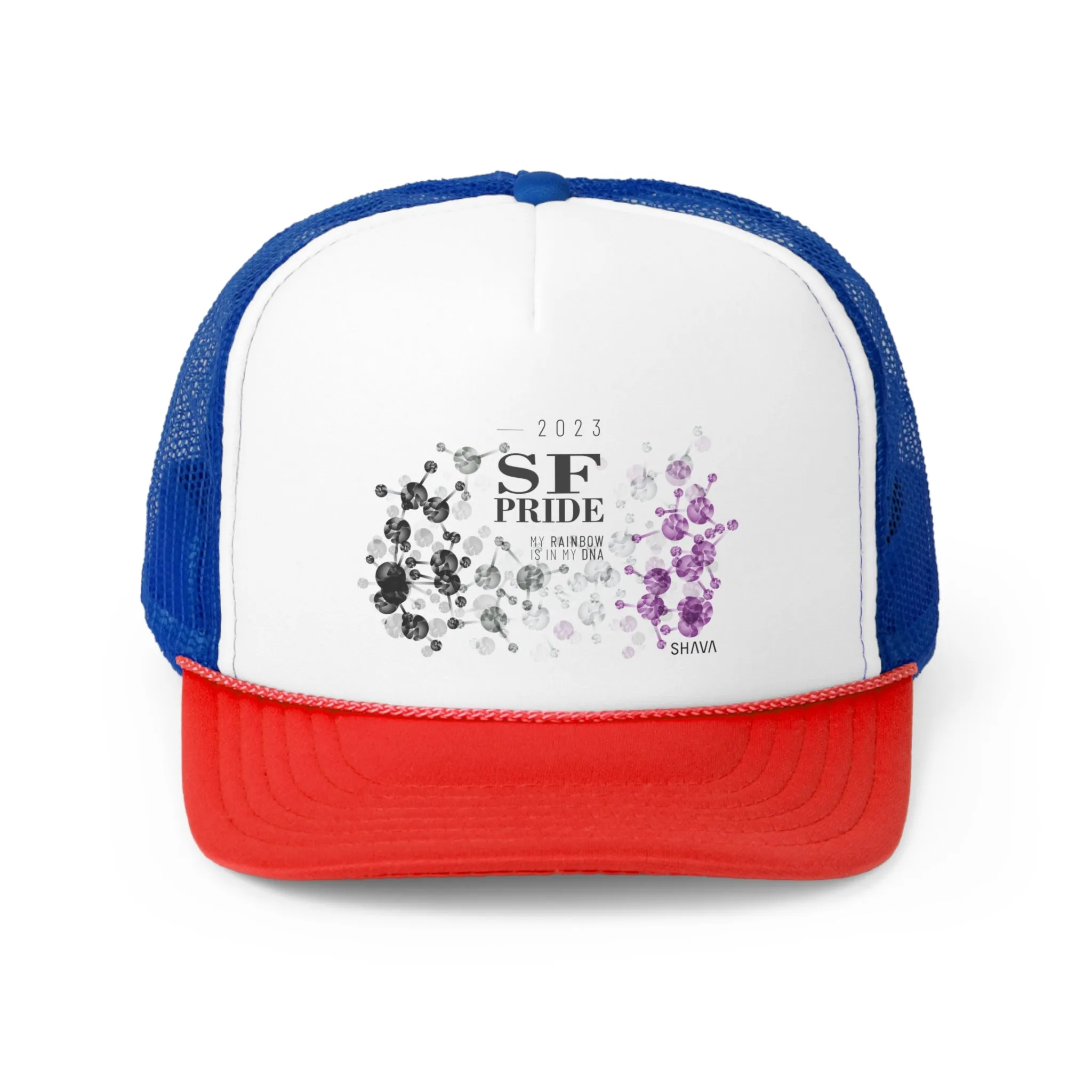 Asexual Flag Trucker Caps San Francisco Pride - My Rainbow is In My DNA