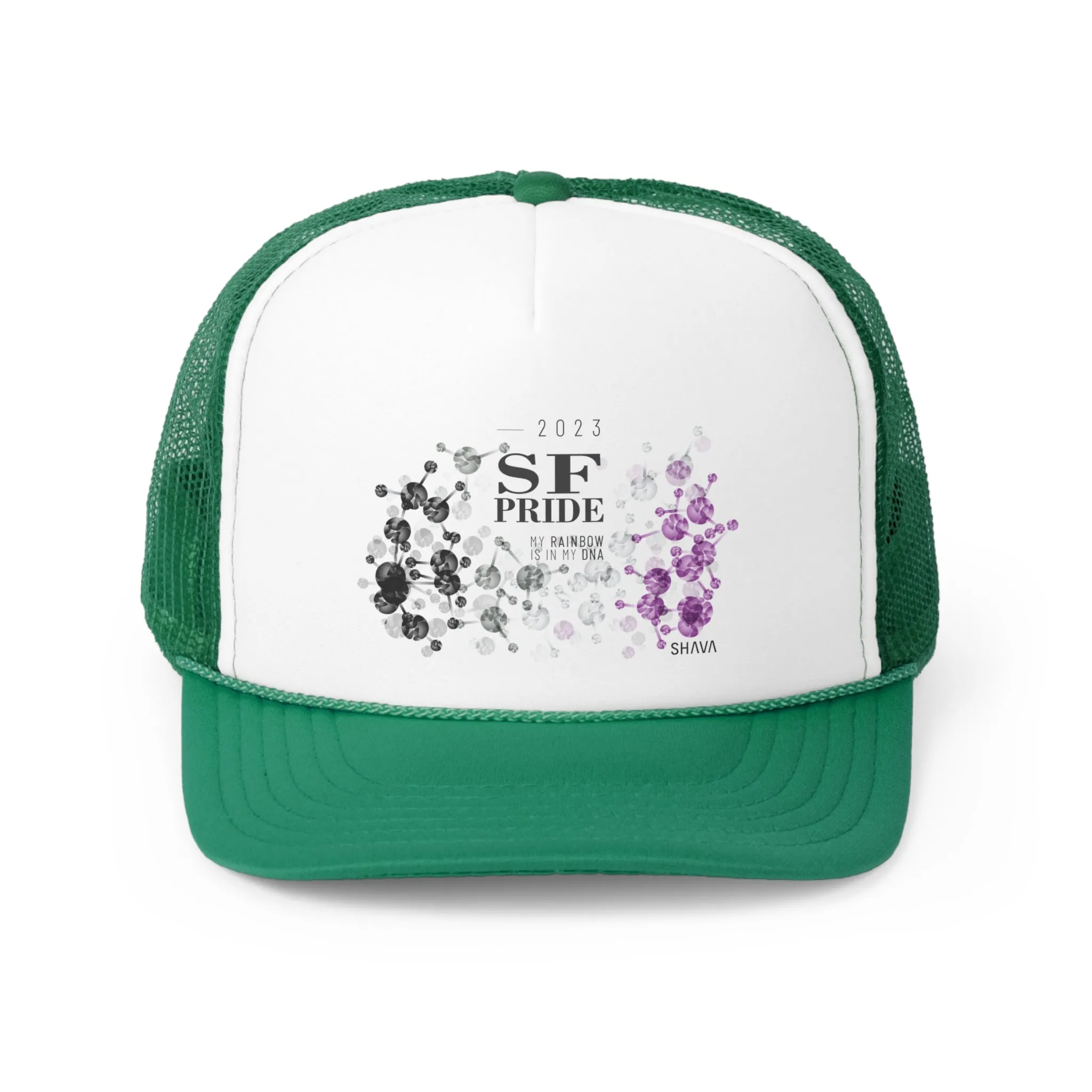 Asexual Flag Trucker Caps San Francisco Pride - My Rainbow is In My DNA