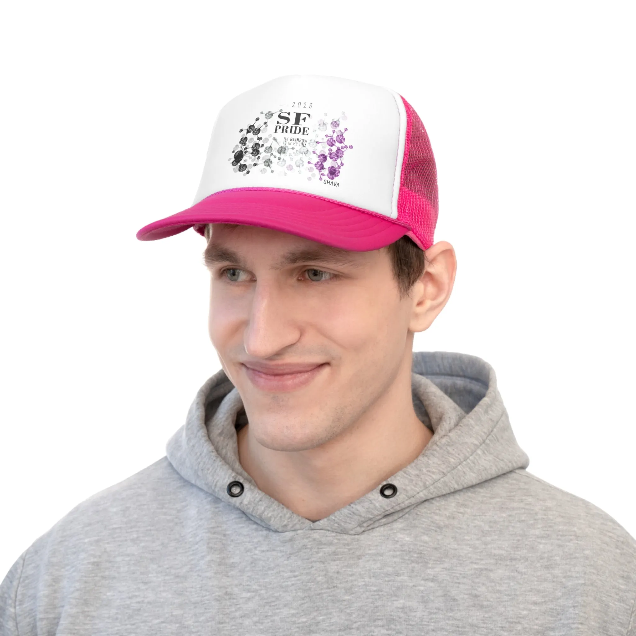 Asexual Flag Trucker Caps San Francisco Pride - My Rainbow is In My DNA