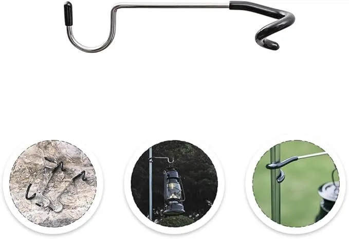 BESPORTBLE 4pcs Tent Light Camping Hanger S Shape Lamp Hanger Versatile Light Pole Hooks for Outdoor Yard Tent Travel