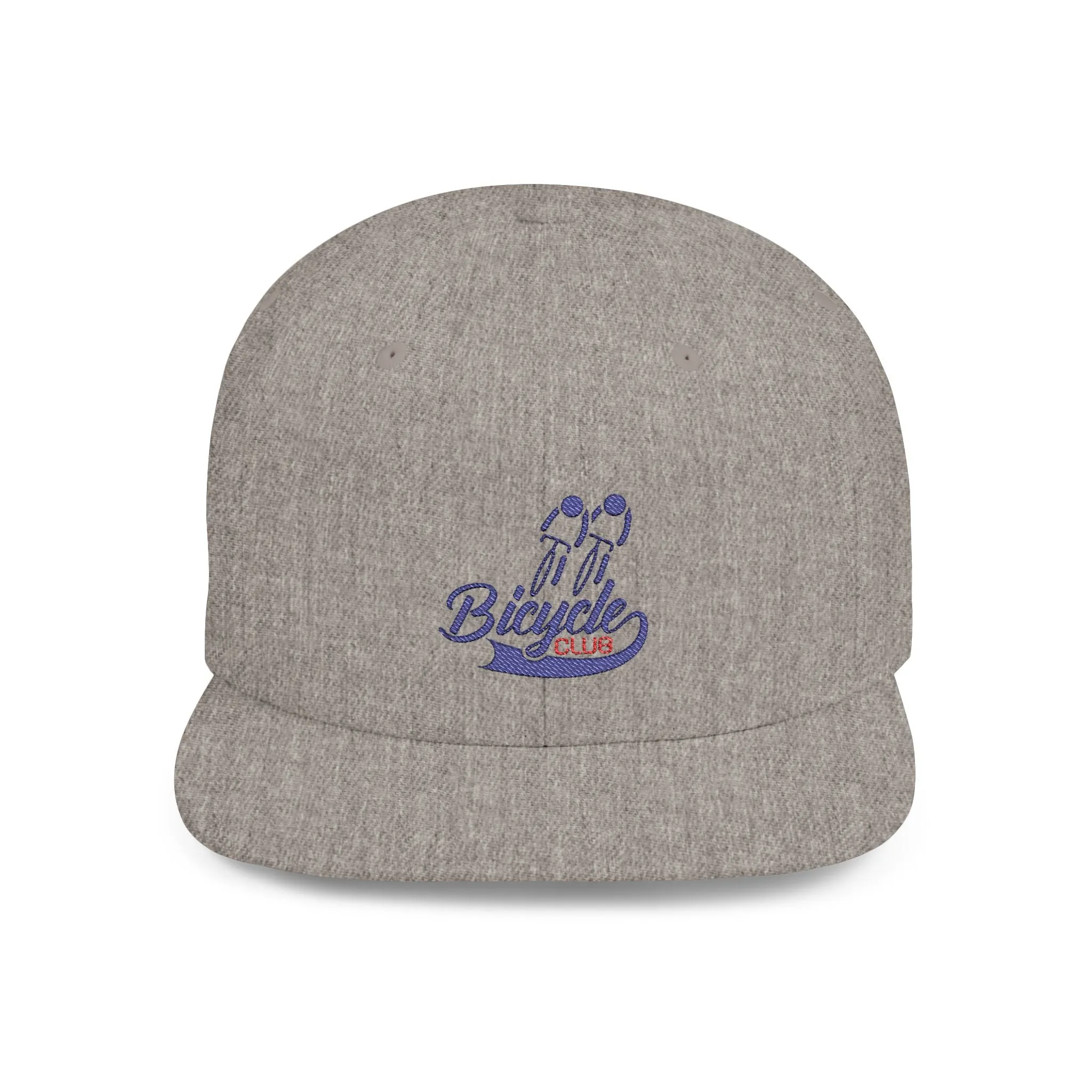 Bicycle Club Flat Bill Snapback Hat - Trendy Cycling Cap for Bike Enthusiasts