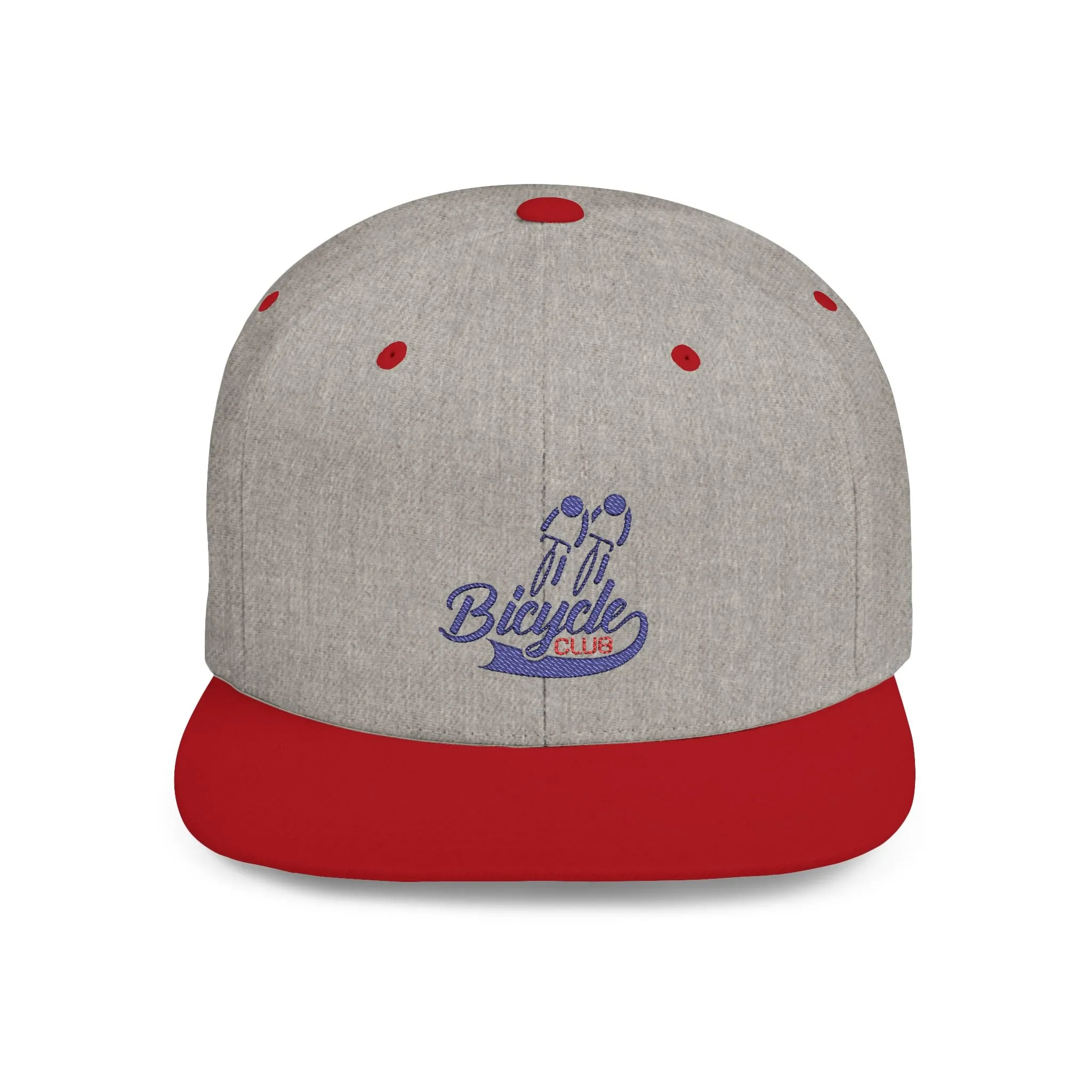 Bicycle Club Flat Bill Snapback Hat - Trendy Cycling Cap for Bike Enthusiasts