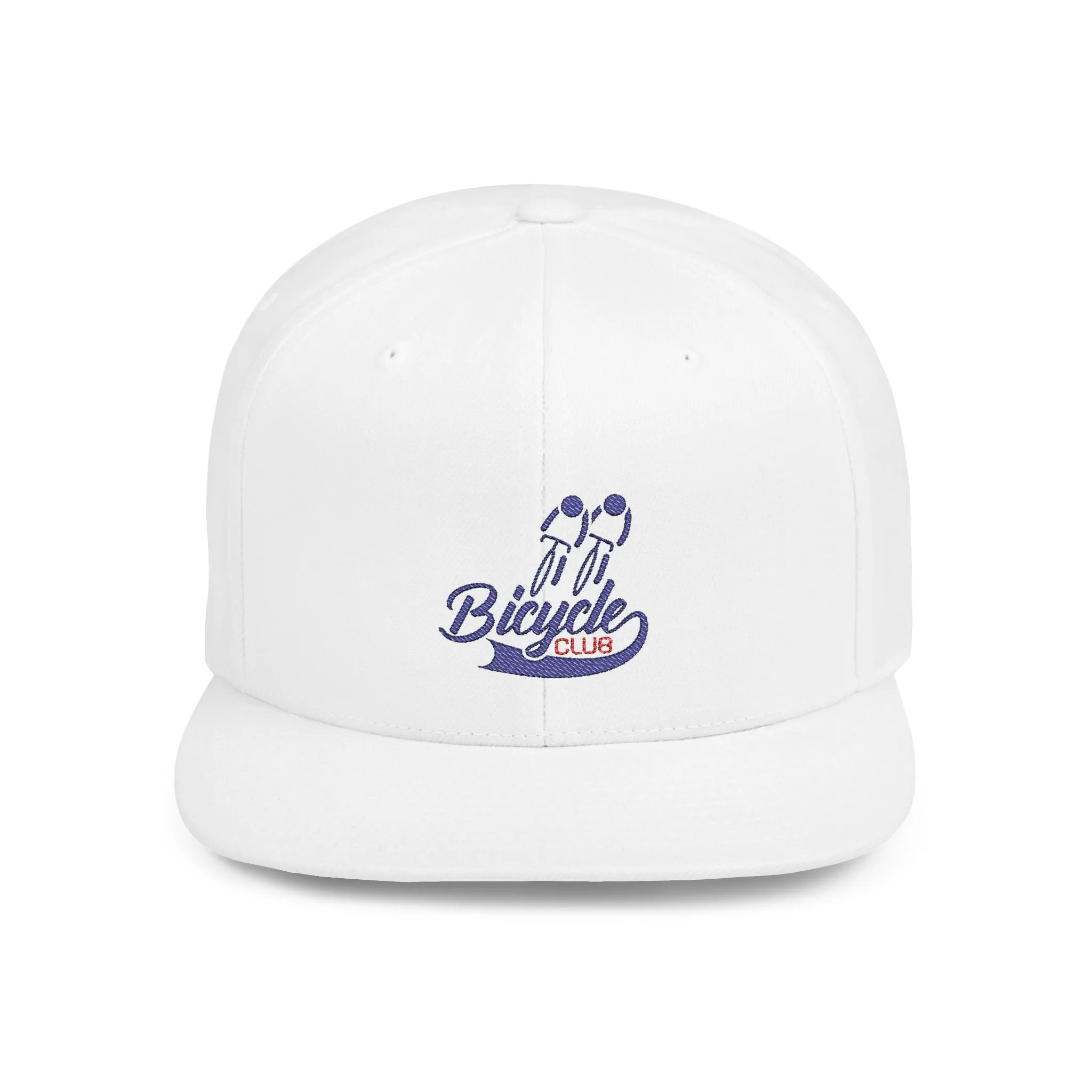 Bicycle Club Flat Bill Snapback Hat - Trendy Cycling Cap for Bike Enthusiasts