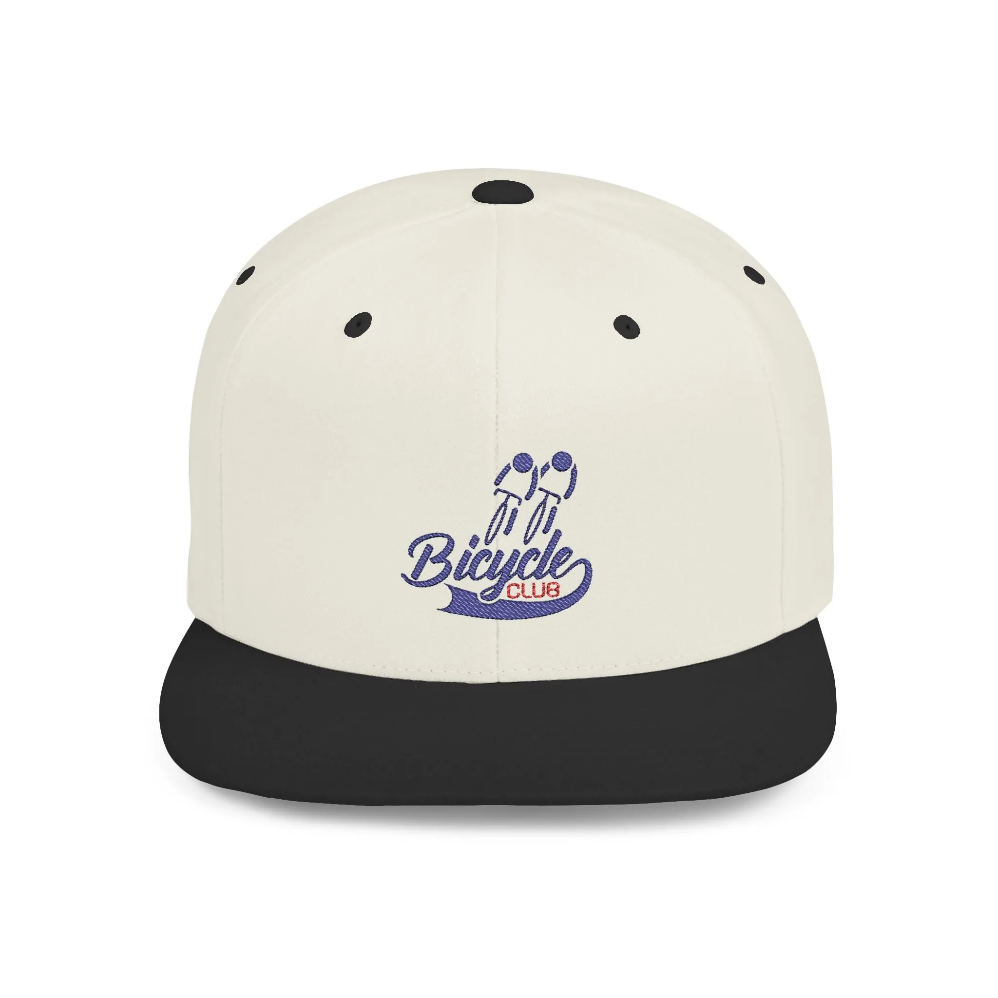 Bicycle Club Flat Bill Snapback Hat - Trendy Cycling Cap for Bike Enthusiasts