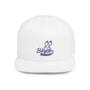 Bicycle Club Flat Bill Snapback Hat - Trendy Cycling Cap for Bike Enthusiasts