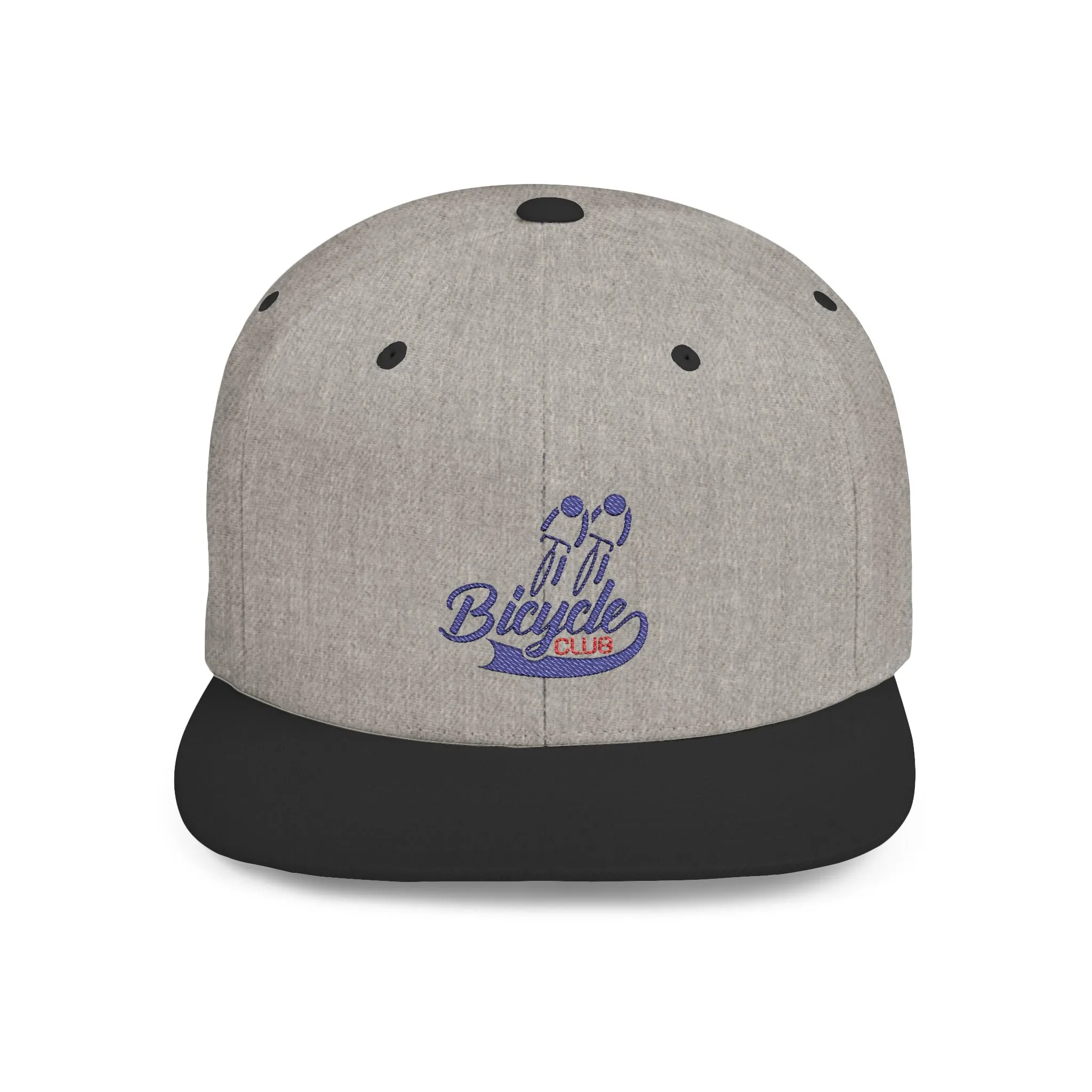 Bicycle Club Flat Bill Snapback Hat - Trendy Cycling Cap for Bike Enthusiasts