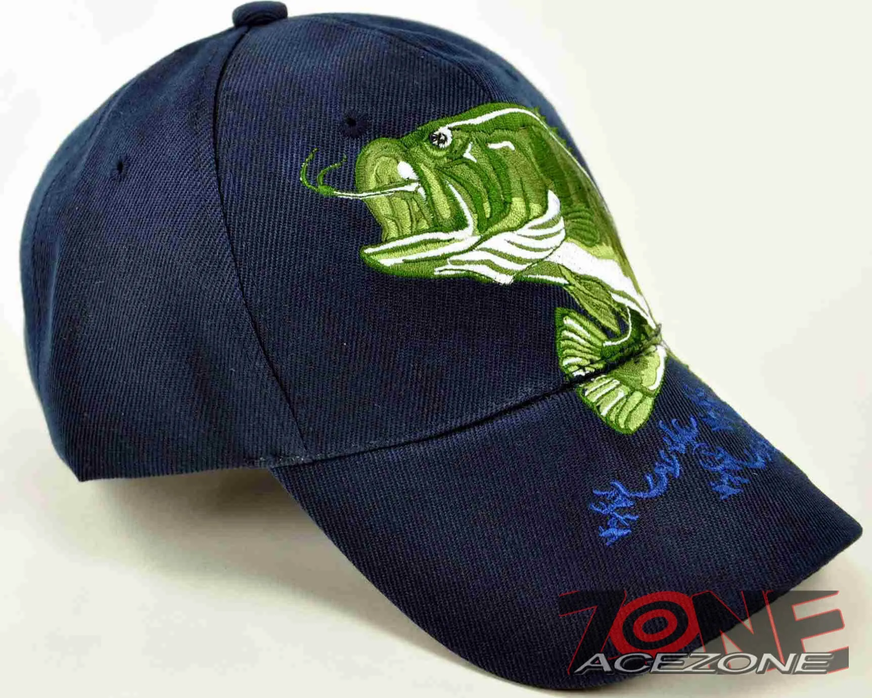 BIG BASS FISHING OUTDOOR SPORTS NAVY CAP HAT