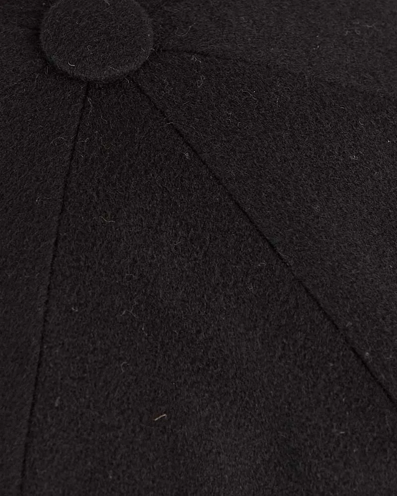 Black Cashmere Gatsby Cap