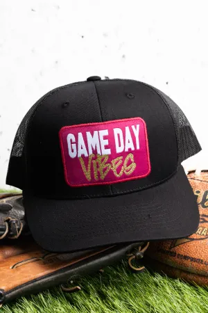 Black 'Game Day Vibes' Mesh Cap