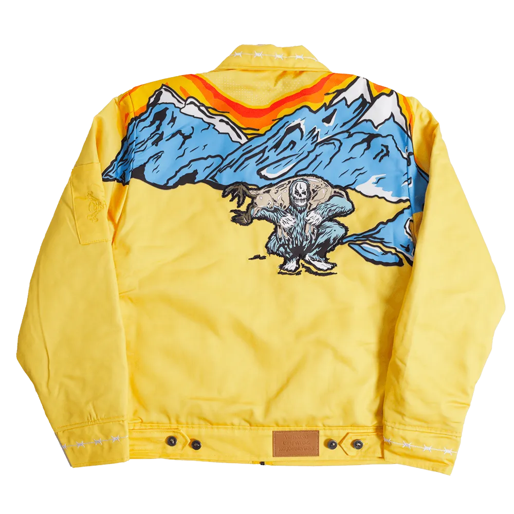 BRAND X DENVER BEWARE OF THE HOODED WORK YOUTH JACKET (YELLOW)