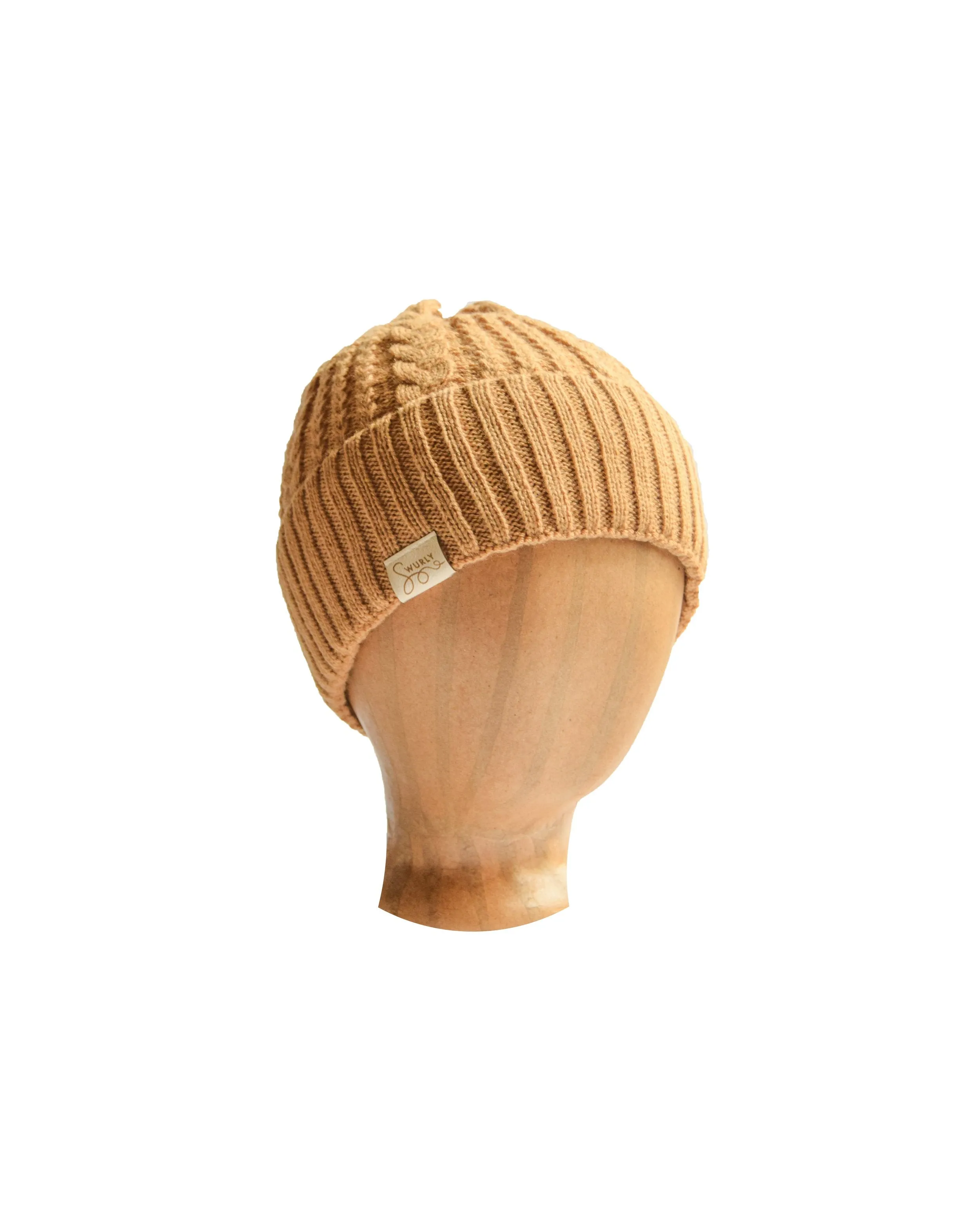 Cable Knit Silk Lined Hats - No Pom Pom