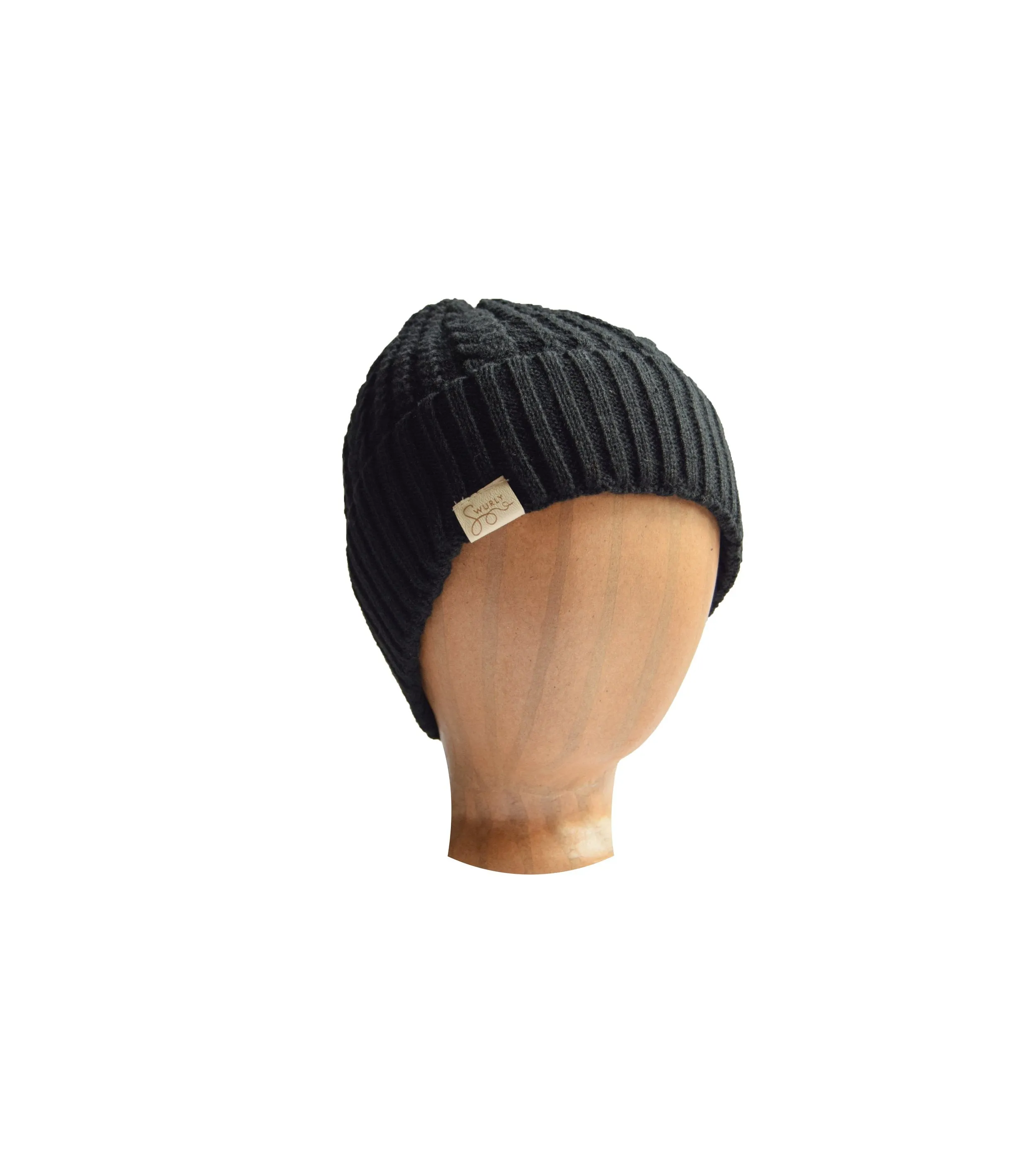 Cable Knit Silk Lined Hats - No Pom Pom