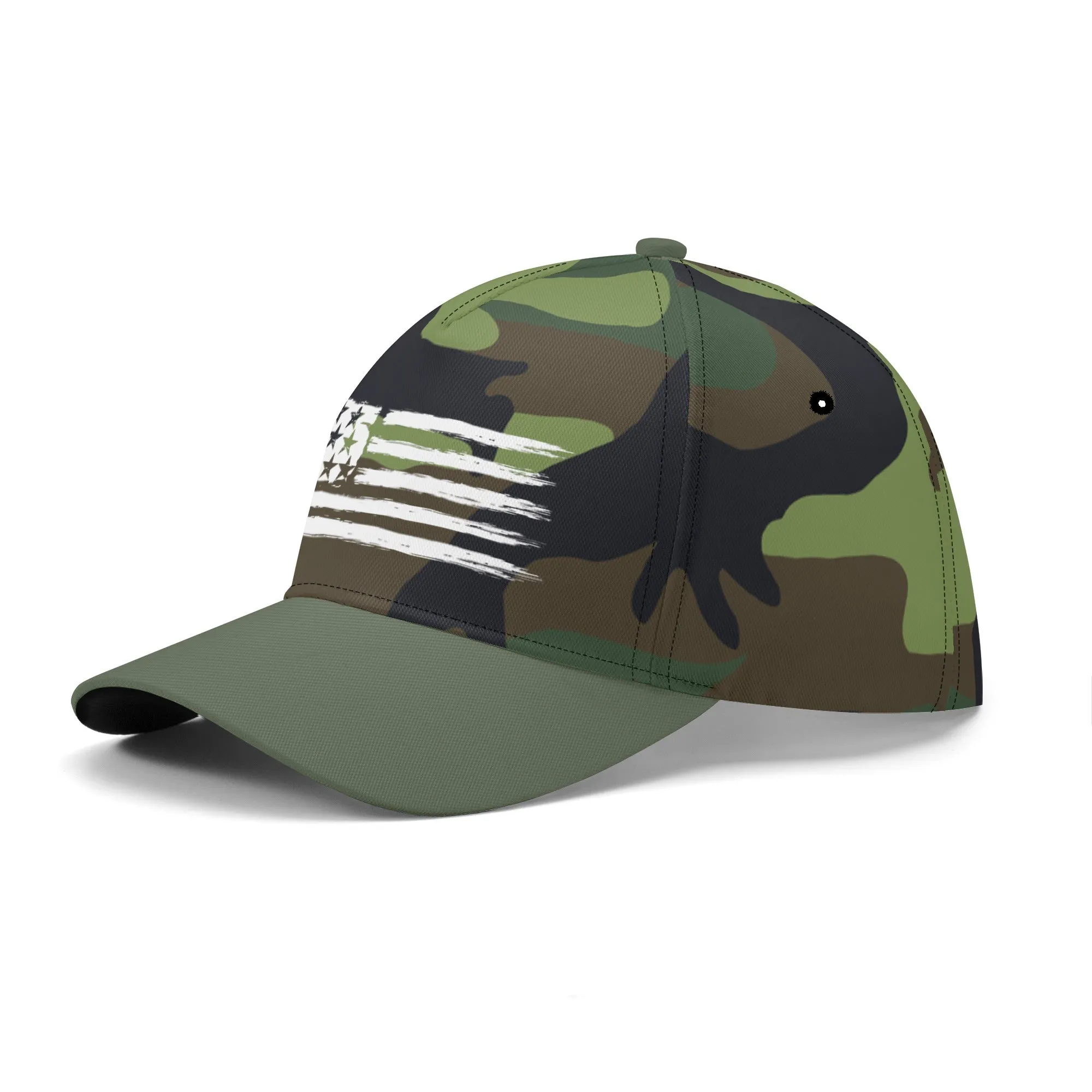 Camouflage Pattern Flag Graphic Baseball Cap