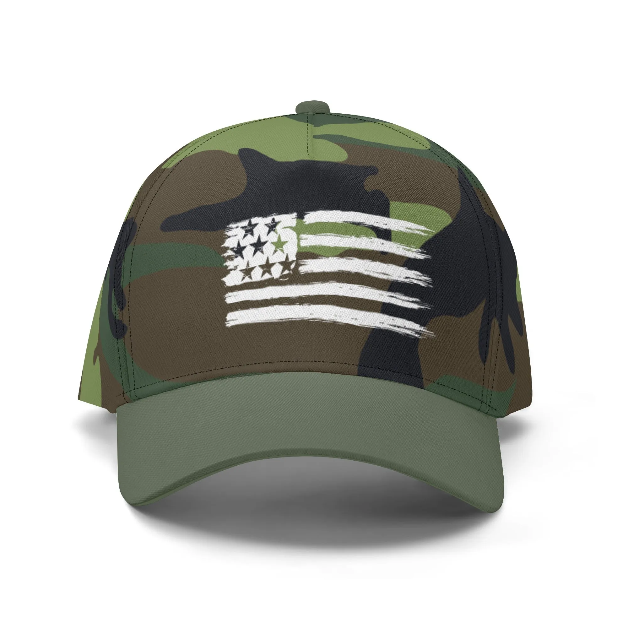 Camouflage Pattern Flag Graphic Baseball Cap