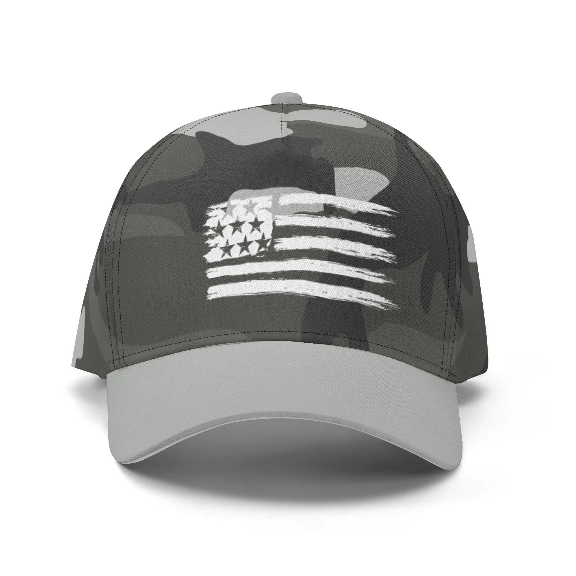 Camouflage Pattern Flag Graphic Baseball Cap