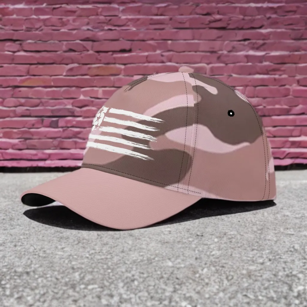 Camouflage Pattern Flag Graphic Baseball Cap